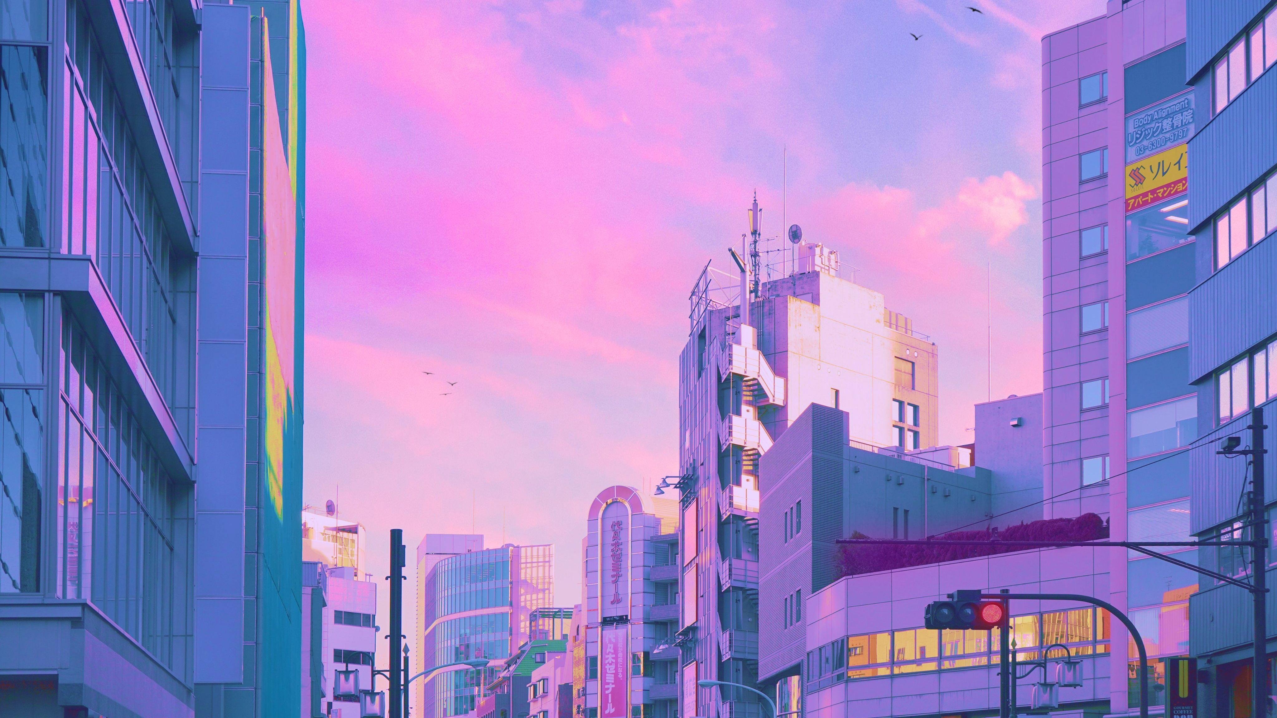 Purple Tokyo City Wallpapers - bigbeamng