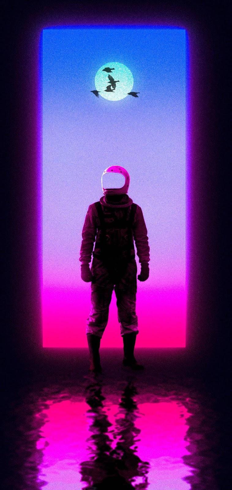 758x1600 Dark Vaporwave Aesthetic Wallpaper