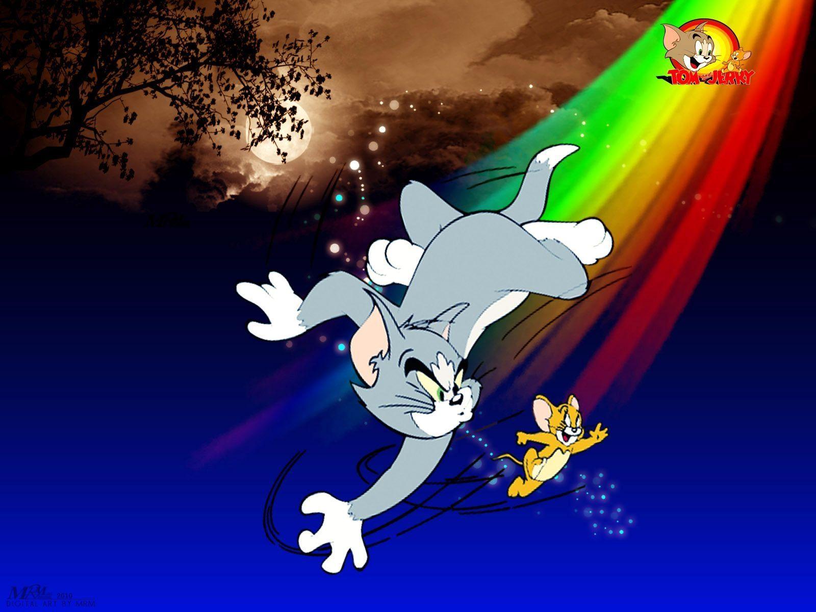 1600x1200 tom và jerry hình nền cầu vồng