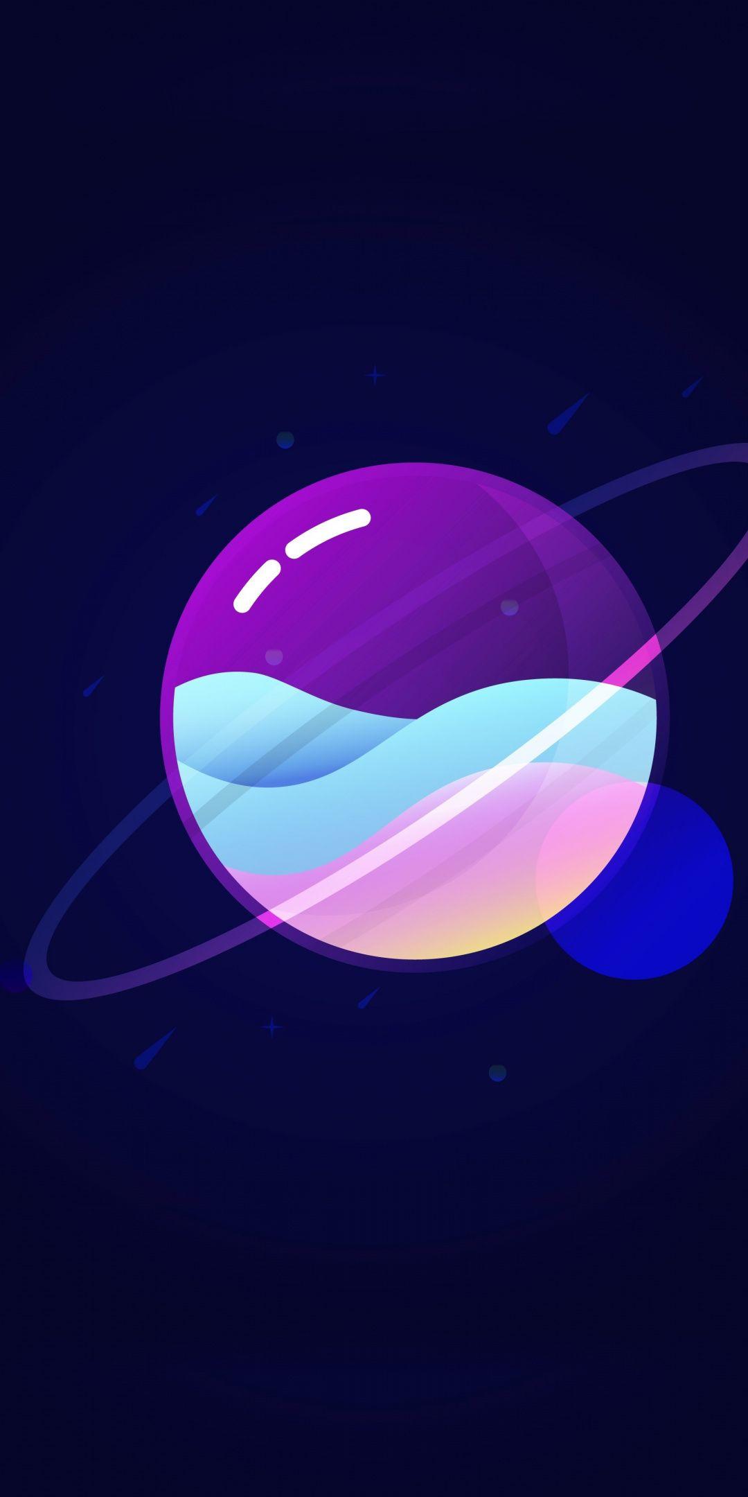 1080x2160 Colorful, minimal, liquid, planet, 1080x2160 wallpaper. Wallpaper