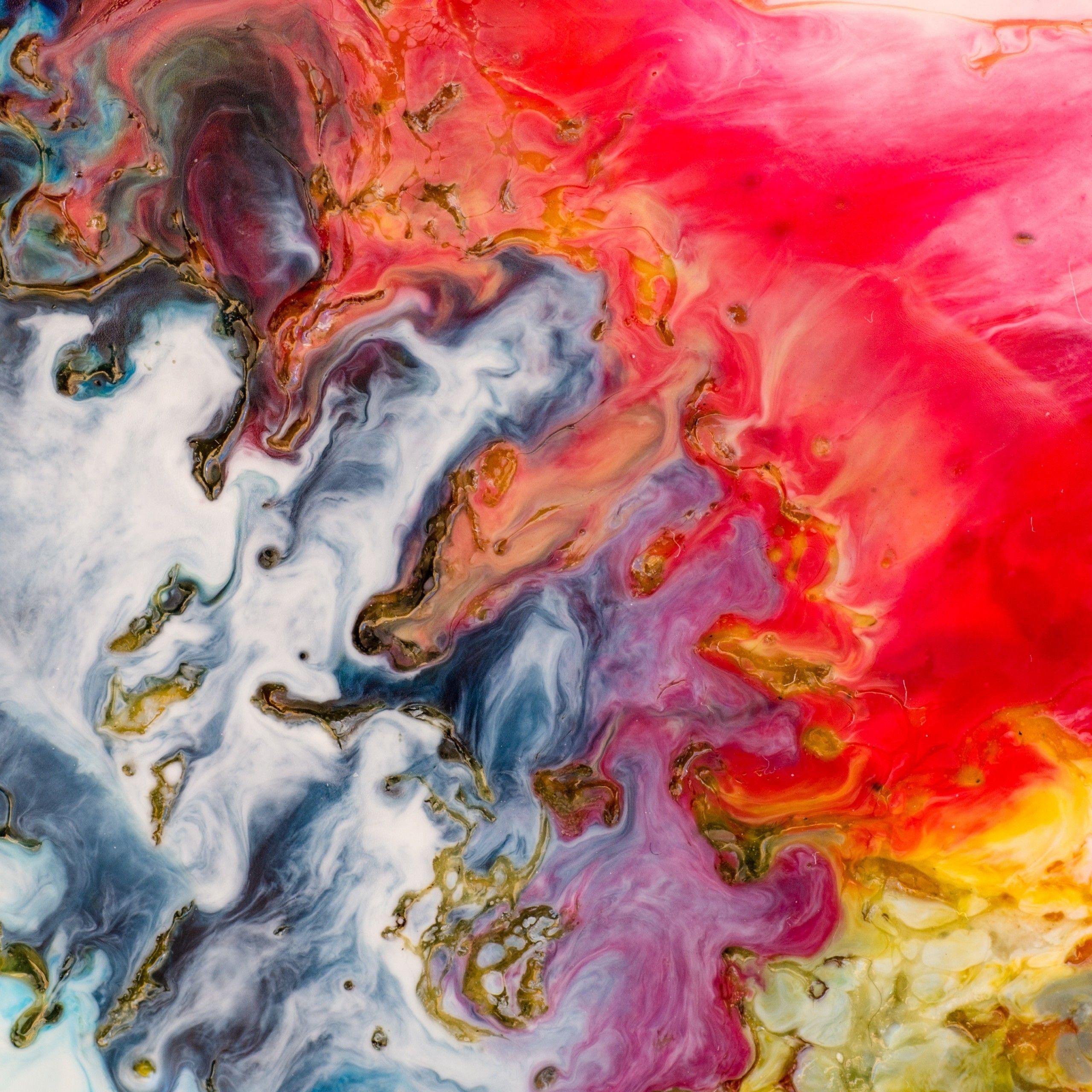 2560x2560 Wallpaper Painting, Macro, Art, Vibrant, Colorful, 4K, Abstract