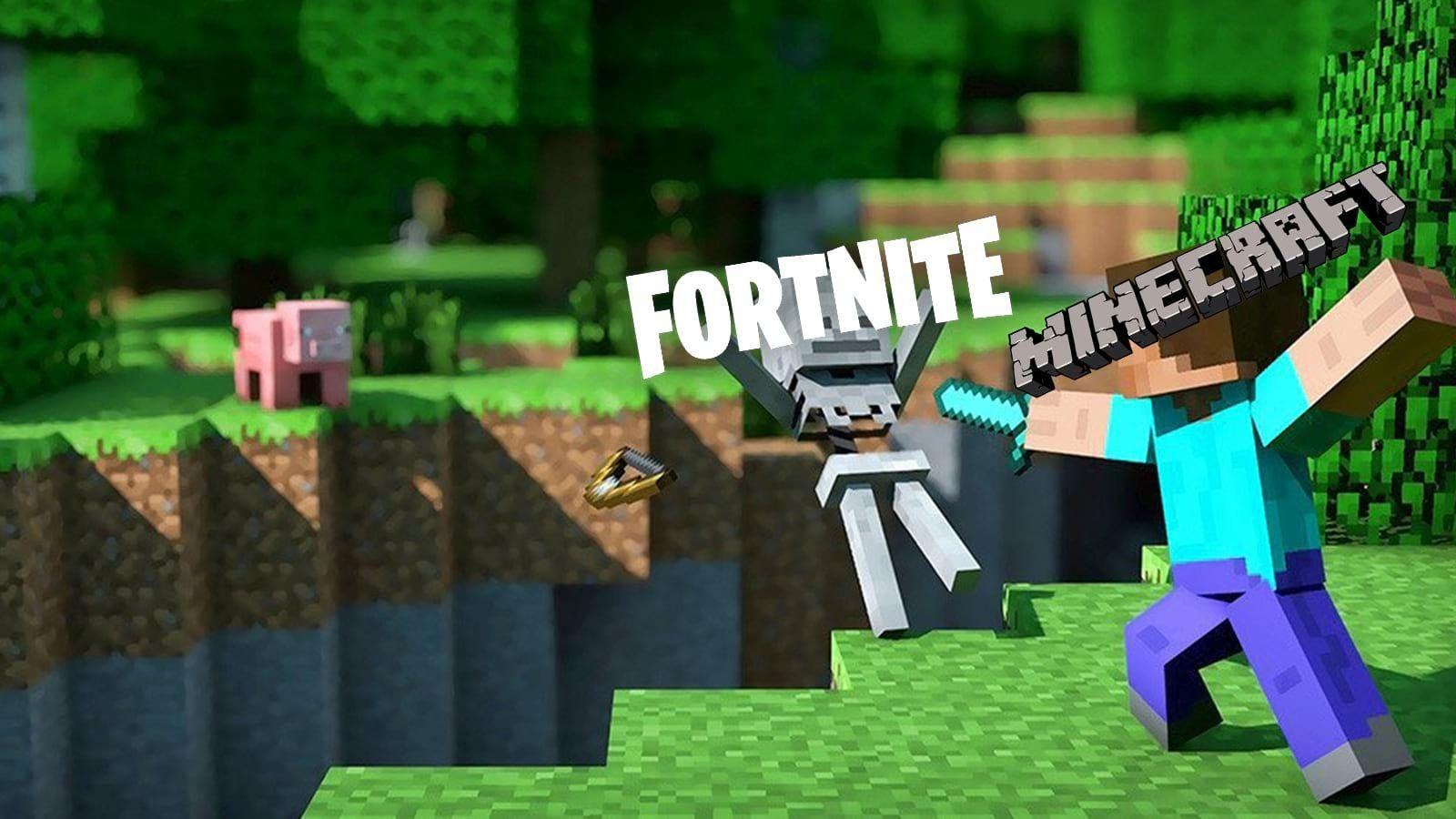Minecraft Vs Fortnite Wallpapers Top Free Minecraft Vs Fortnite Backgrounds Wallpaperaccess