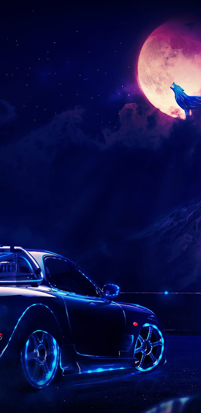 800x1644 Neon car, car, motor, neon, HD phone wallpaper