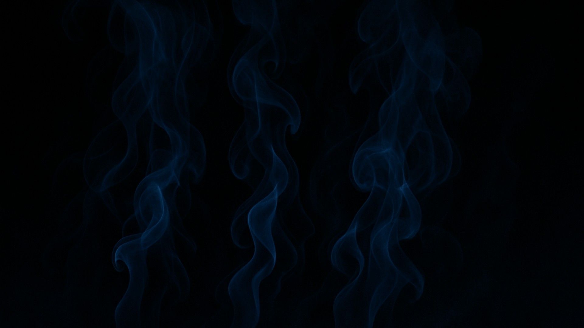 1920x1080 Abstract smoke plumes in midnight blue against pure black soft gradient moody HD black Wallpaper