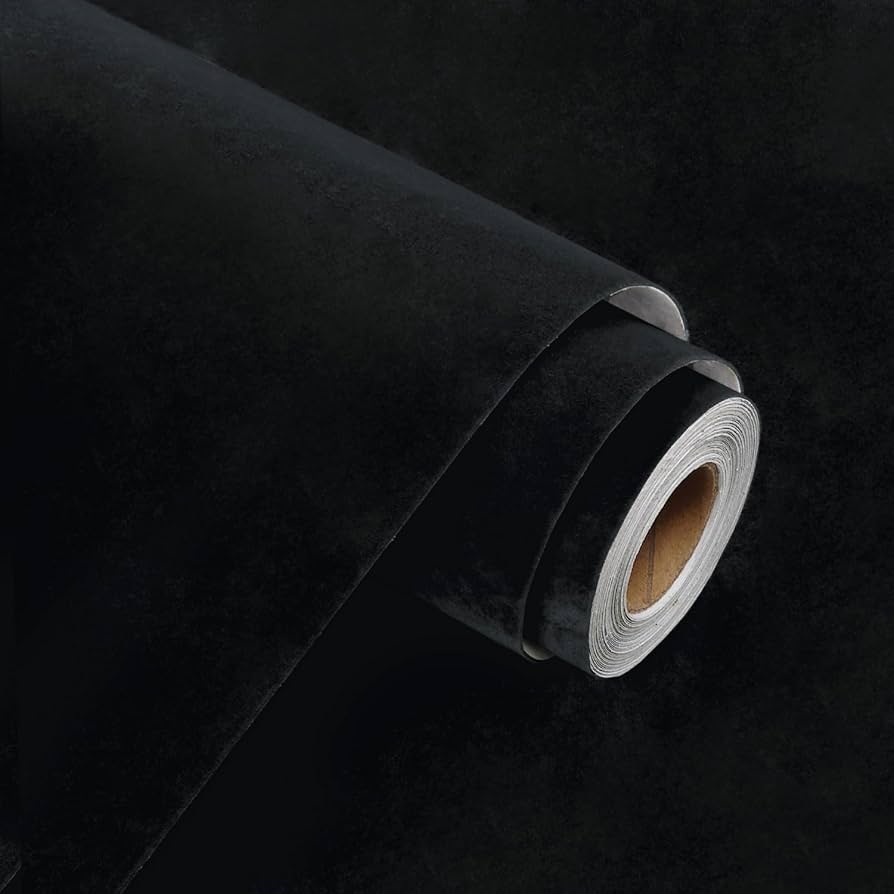 894x894 WESTICK Black Velvet Wallpaper Peel and Stick Soft Black Felt Fabric Self Adhesive Velvet Drawer Liner Decorative Dark Contact Paper for Jewelry AIY Crafts Dresser Cabinets Bedroom Walls 17.7 x 120