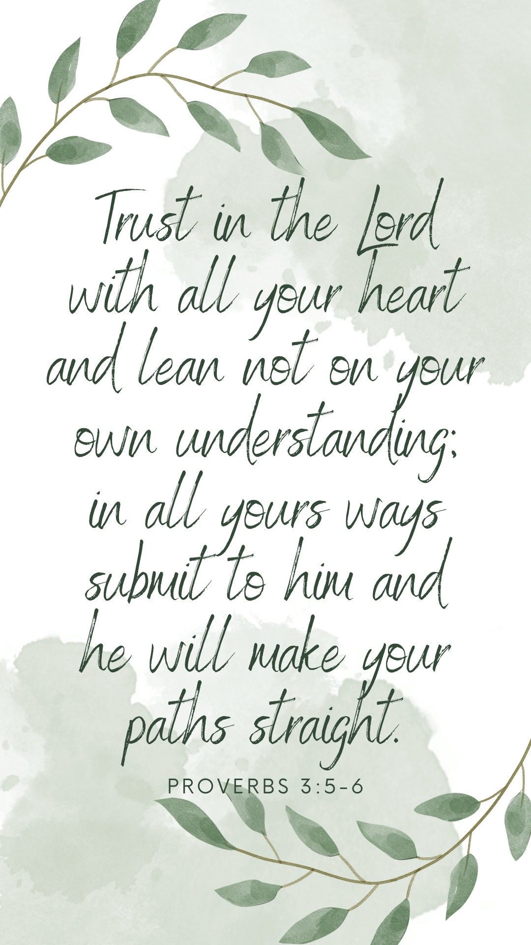 1080x1920 Trust in the Lord With All Your Heart 3:5 Phone Wallpaper