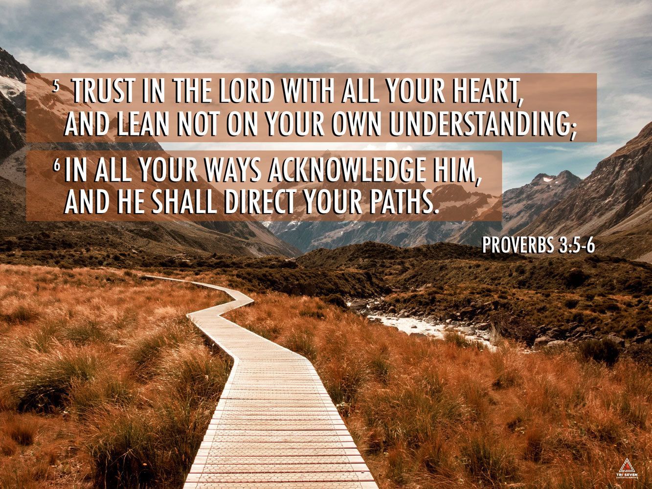 1333x1000 Tri Seven Entertainment Proverbs 3:5 6 Poster Trust In The Lord Bible Verse Quote Wall Art (24x18)