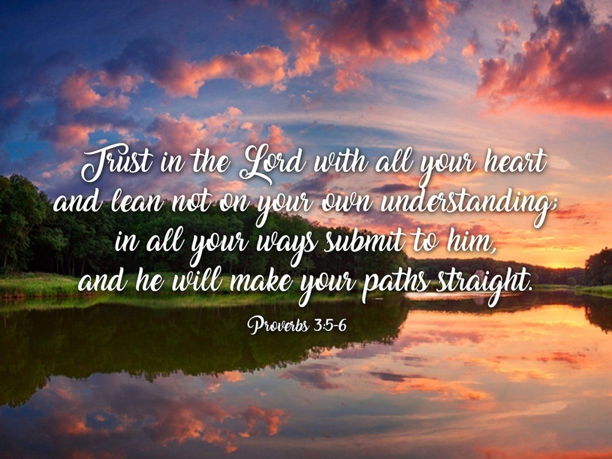1200x900 Proverbs 3:5 6 NIV Trust In The Lord Christian Scripture Wall Art Canvas
