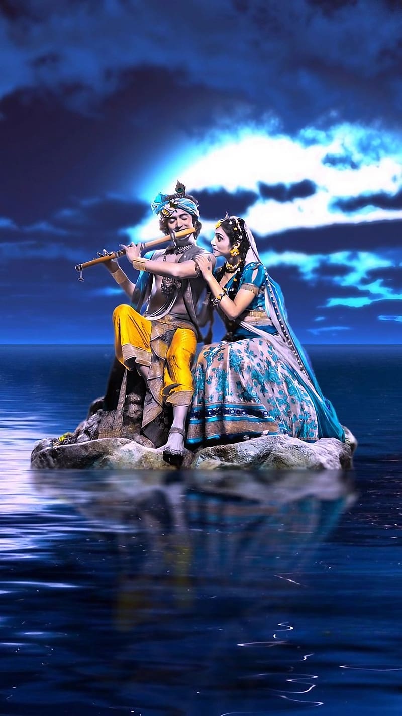 800x1423 Radhe Krishna New, Water Background, lord, god, HD phone wallpaper