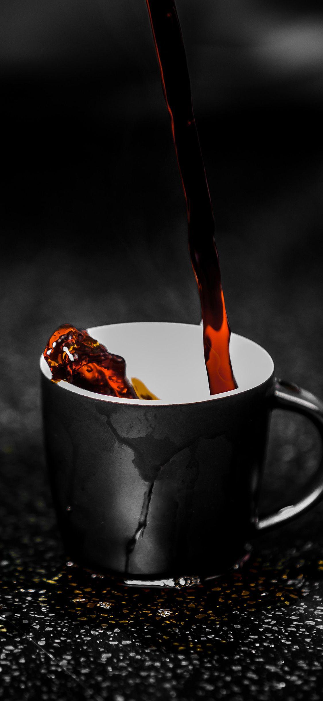 1125x2436 Coffee Drop Cup Nature Wallpaper