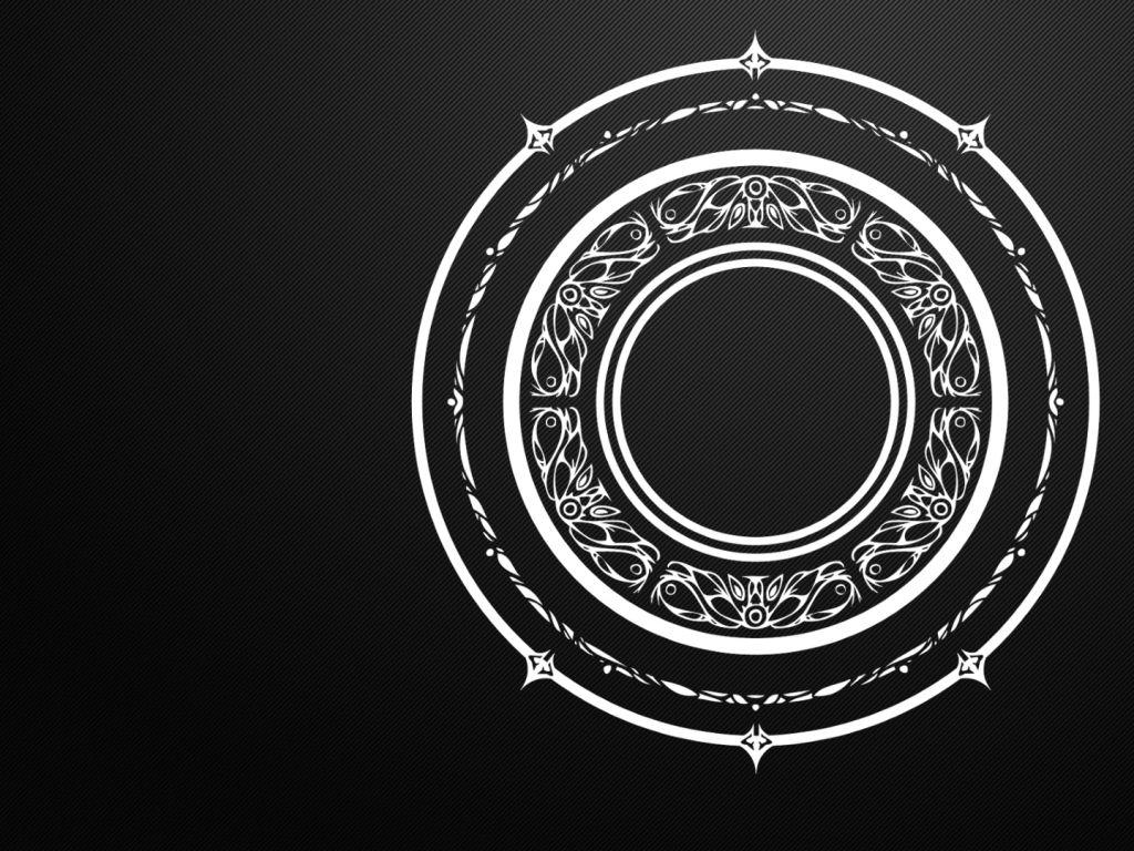 1024x768 Free download black and white circles magic arcane mandala tera