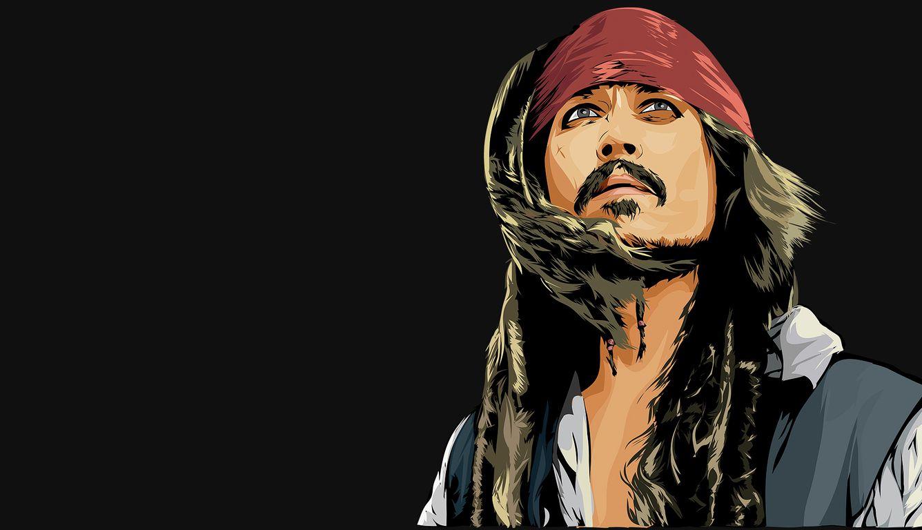 1336x768 Jack Sparrow Minimal Art 4k Laptop HD HD 4k Wallpaper