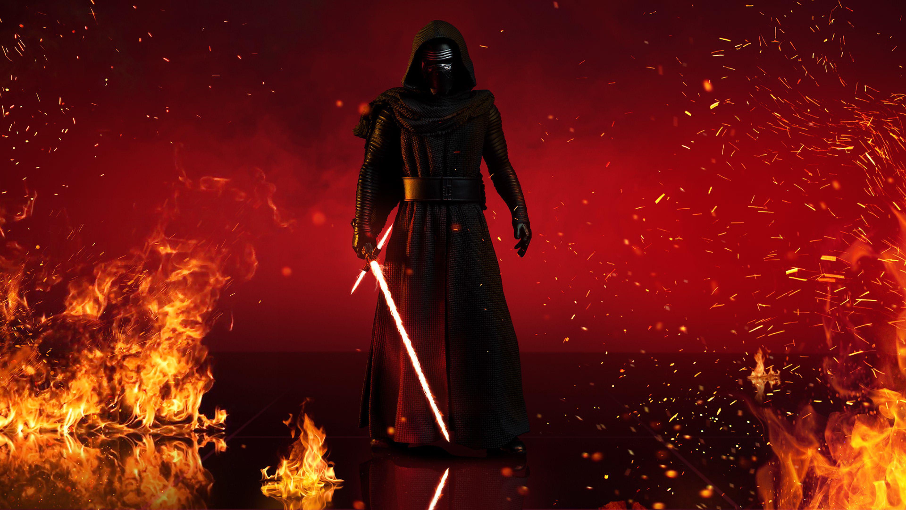 3840x2160 Kylo Ren With Lightsaber In Star Wars 4K Wallpaper, HD