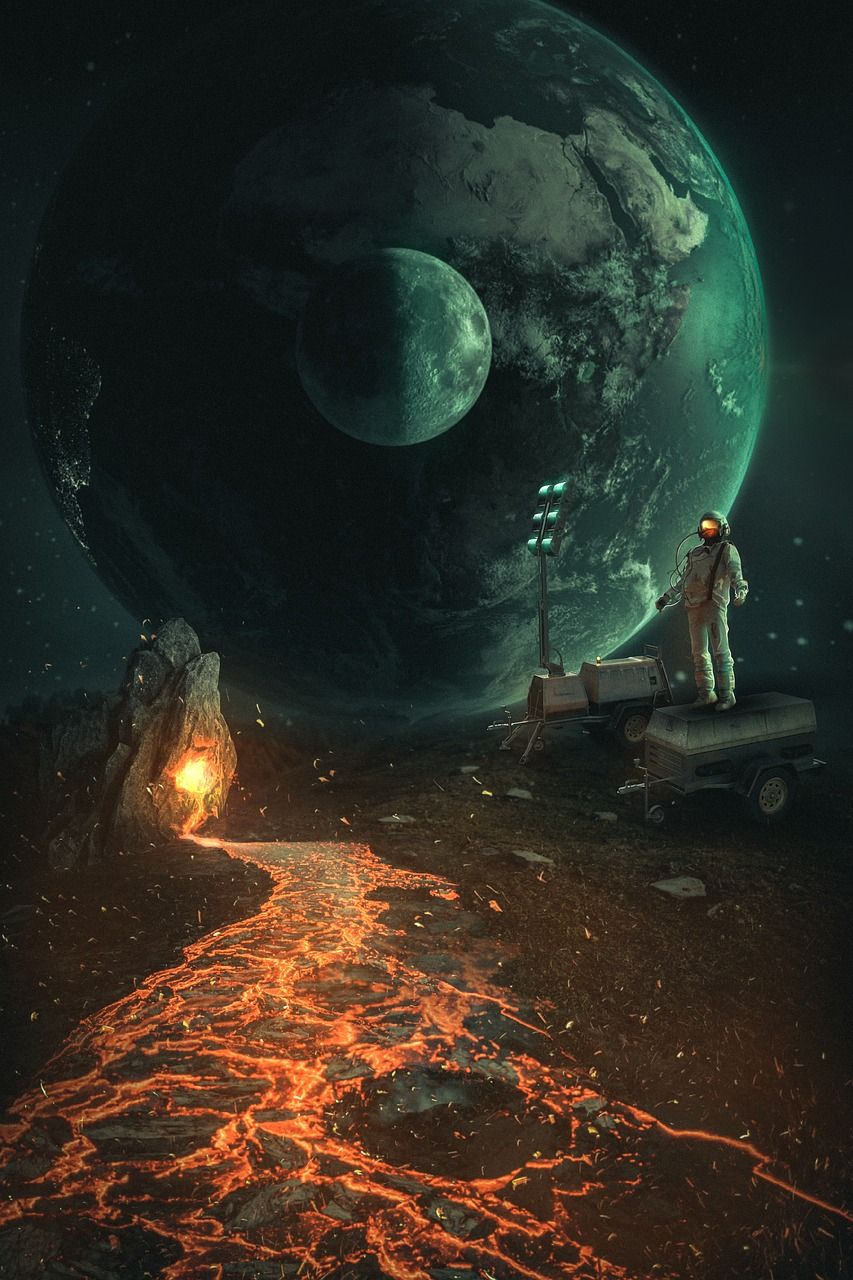 853x1280 Space Planet Lava