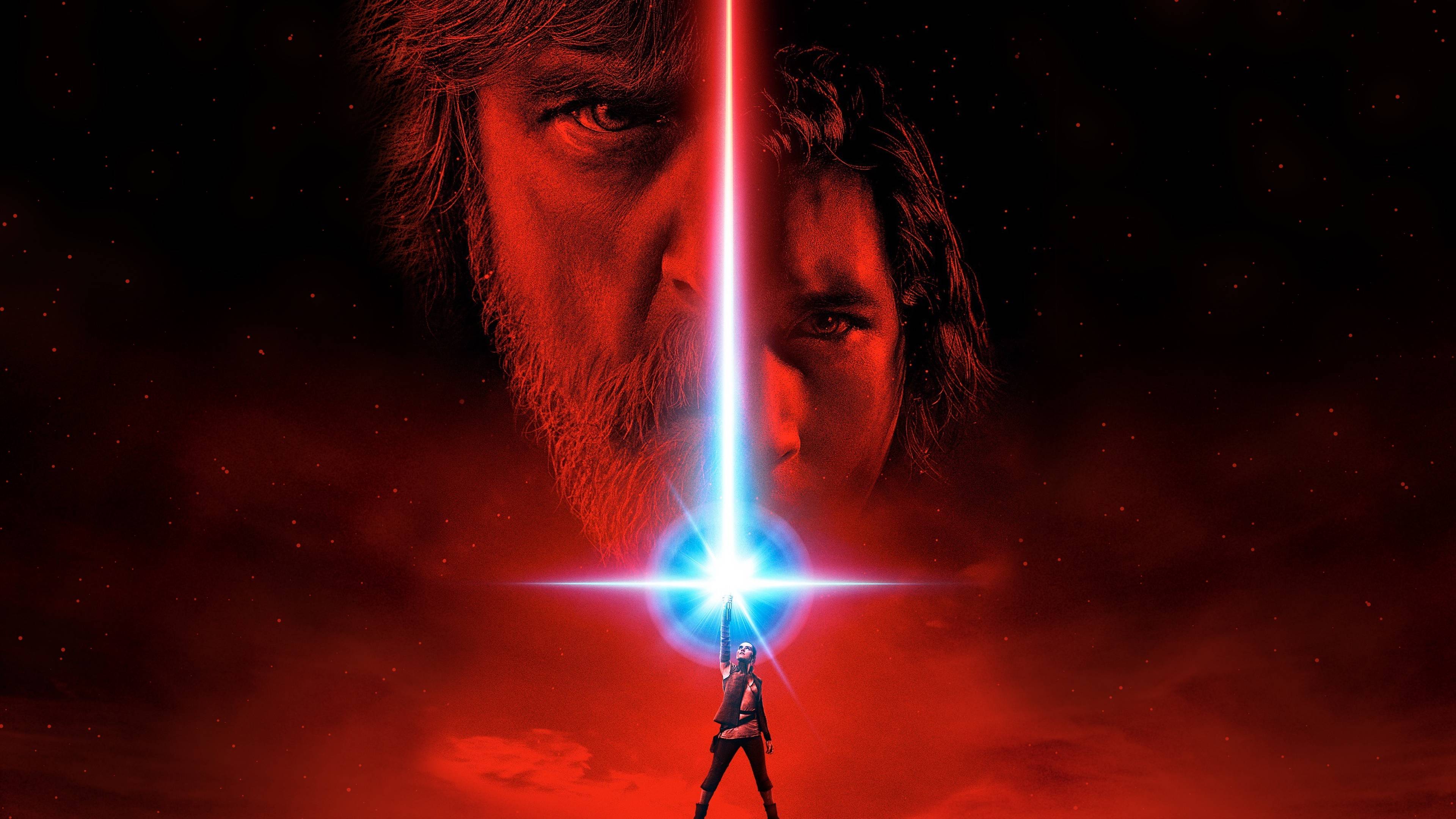 3840x2160 Rey Luke Skywalker Kylo Ren Star Wars: The Last Jedi 4K