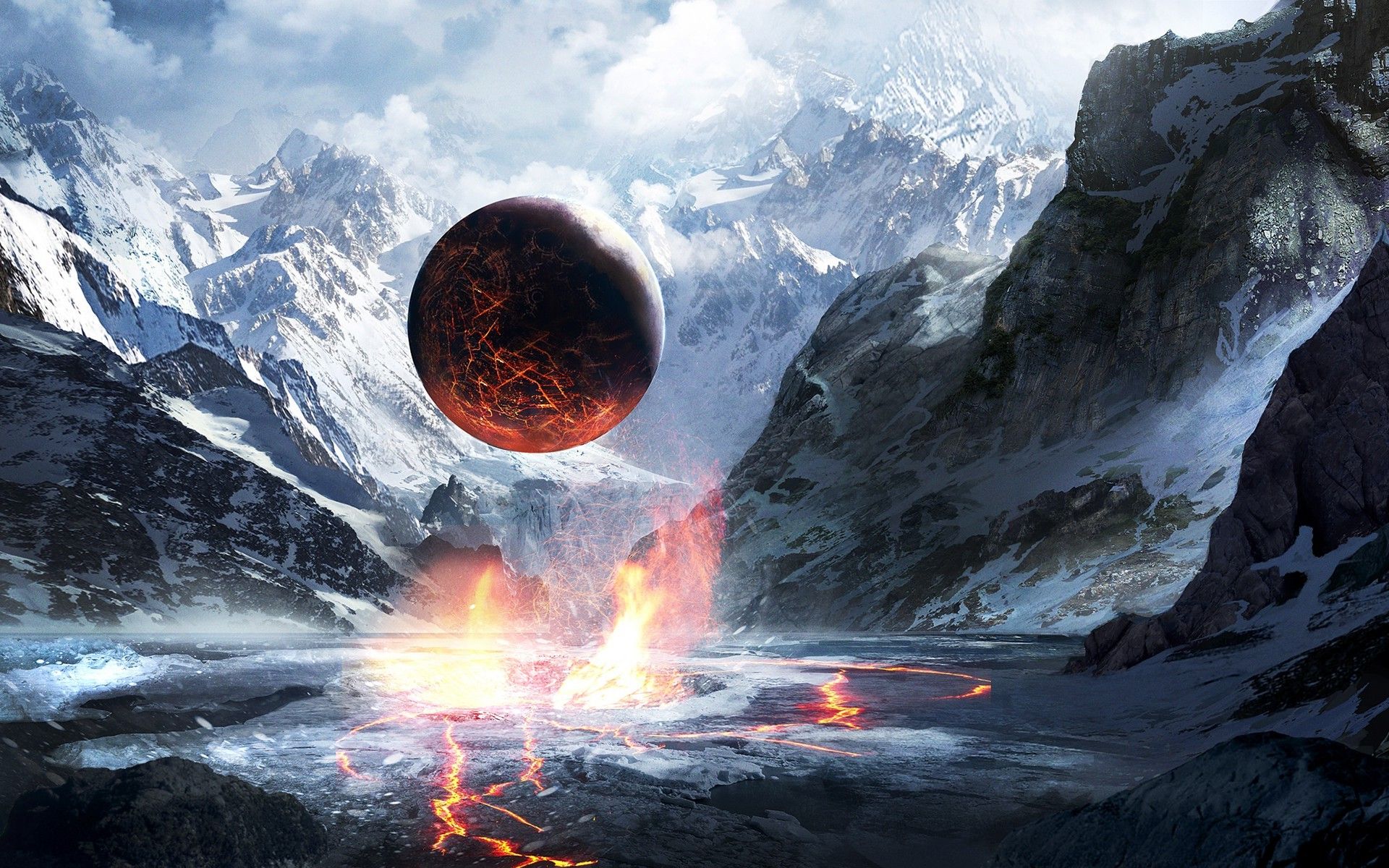 1920x1200 planet, Artwork, Fantasy Art Wallpaper HD / Desktop and Mobile Background