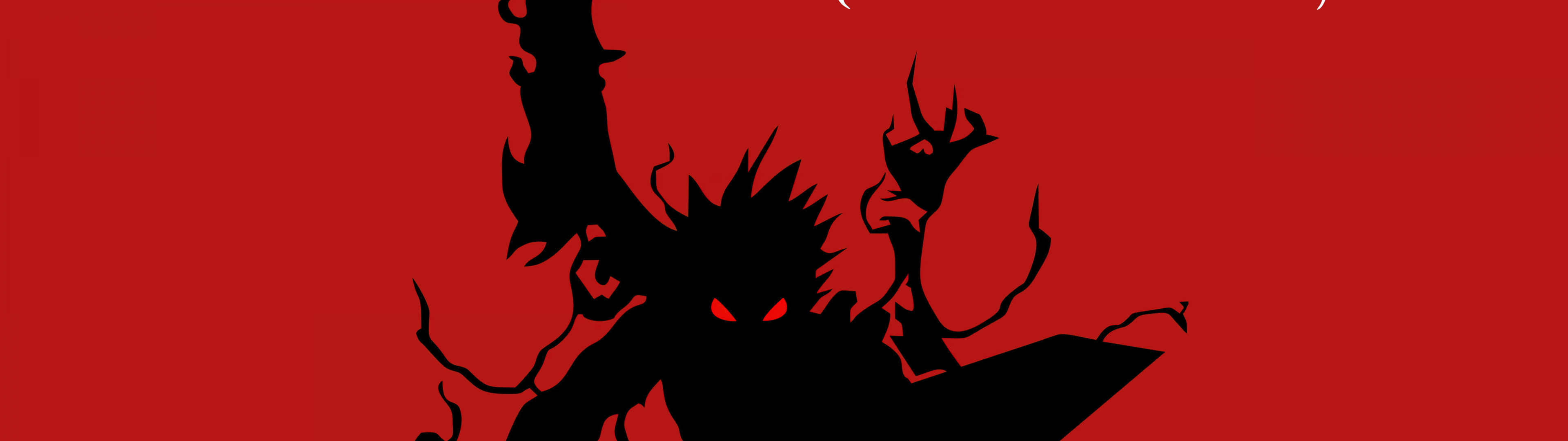 3840x1080 Asta Demon Wallpaper 4K, Black Clover, Silhouette