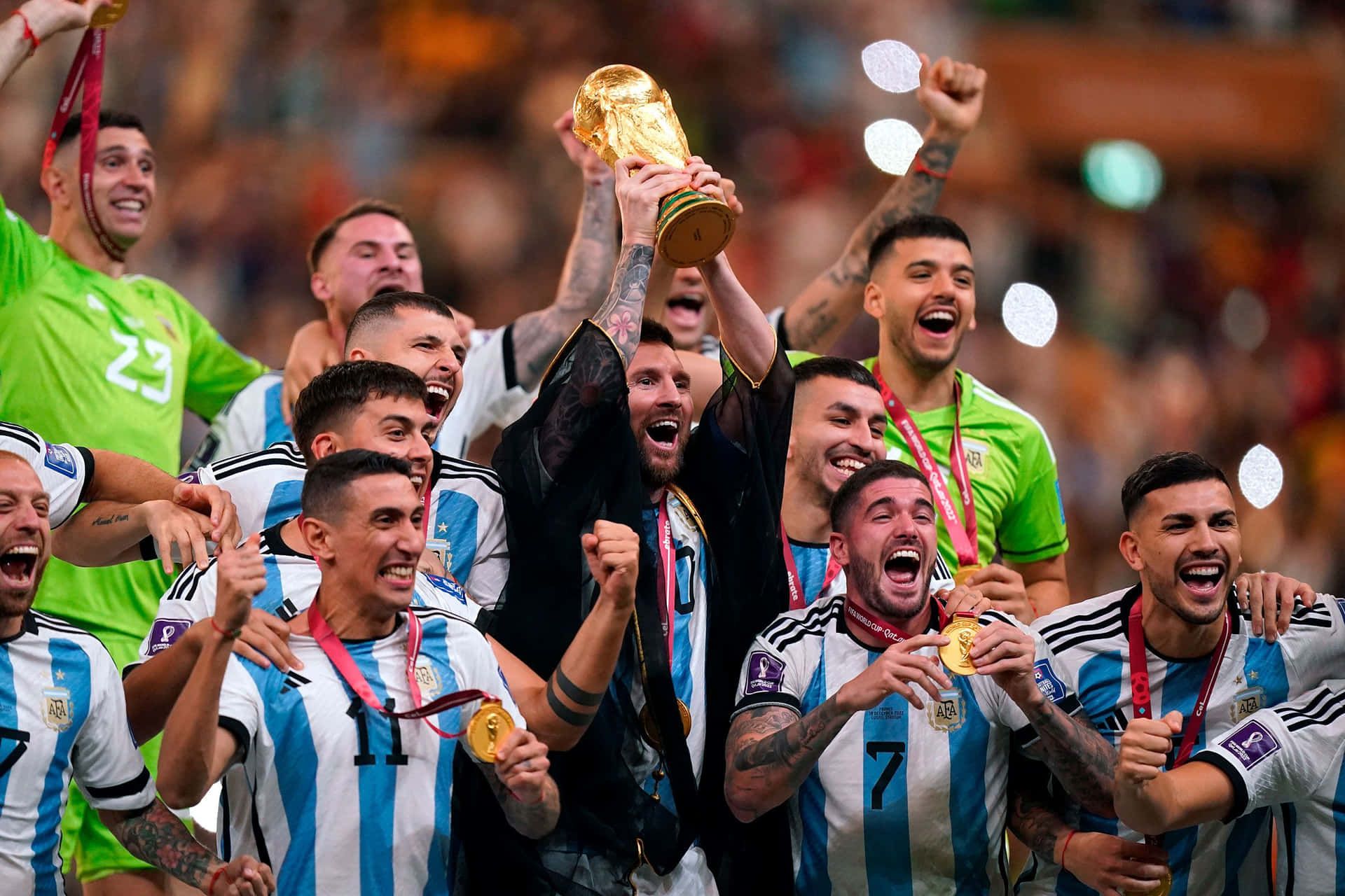 1920x1280 Download Lionel Messi Argentina World Cup Victory Celebration Wallpaper
