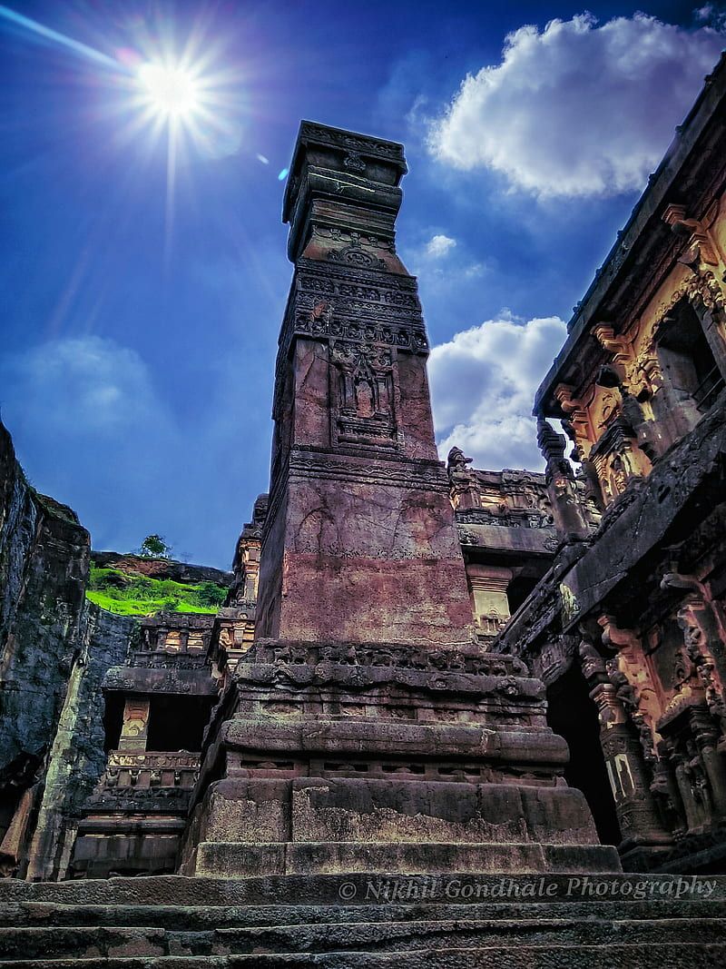 800x1067 Ellora caves, ancient, aurangabad, historical, india, maharashtra, nature, sky, HD phone wallpaper