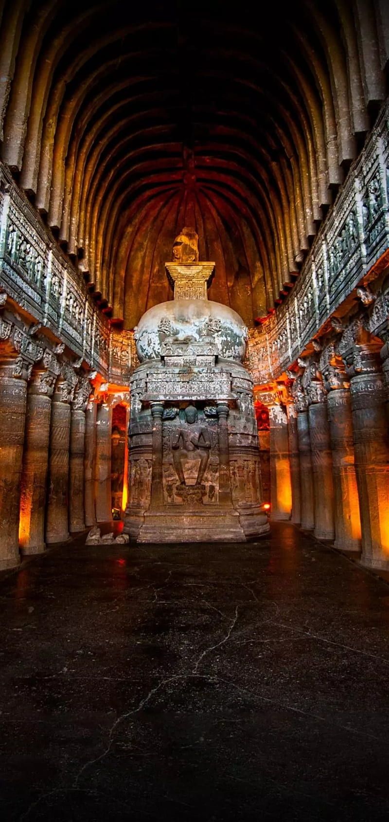 800x1689 HD ellora cave wallpaper