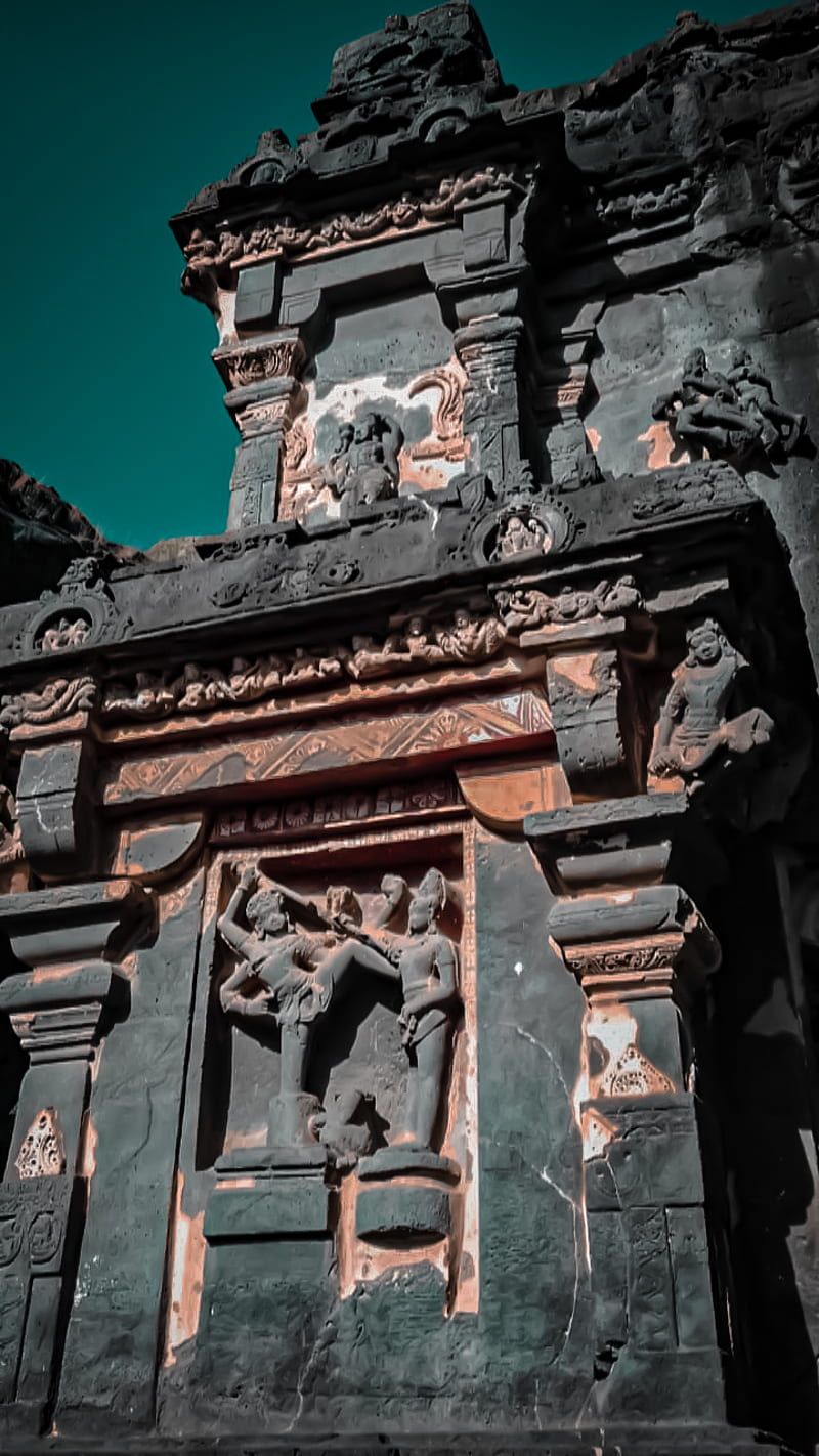 800x1422 Ellora caves, monument, monument sof india, HD phone wallpaper