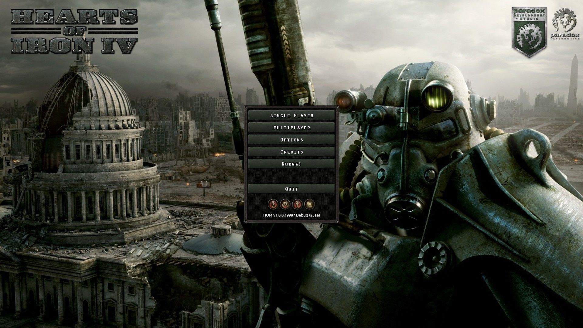 1920x1080 Main Menu image of Iron IV: Fallout mod for Hearts of Iron IV