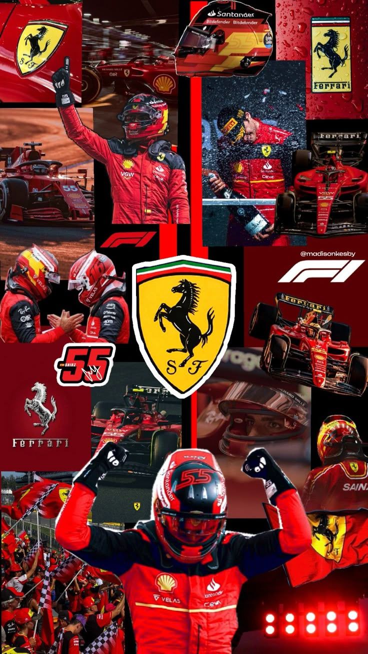 736x1308 Carlos Sainz Scuderia Ferrari Wallpaper Collage F1