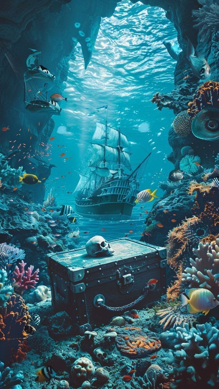 736x1308 Pin By Jann Sannie On Background I Need To Sort Out. Ship Paintings, Ocean Theme Tattoos, Underwater