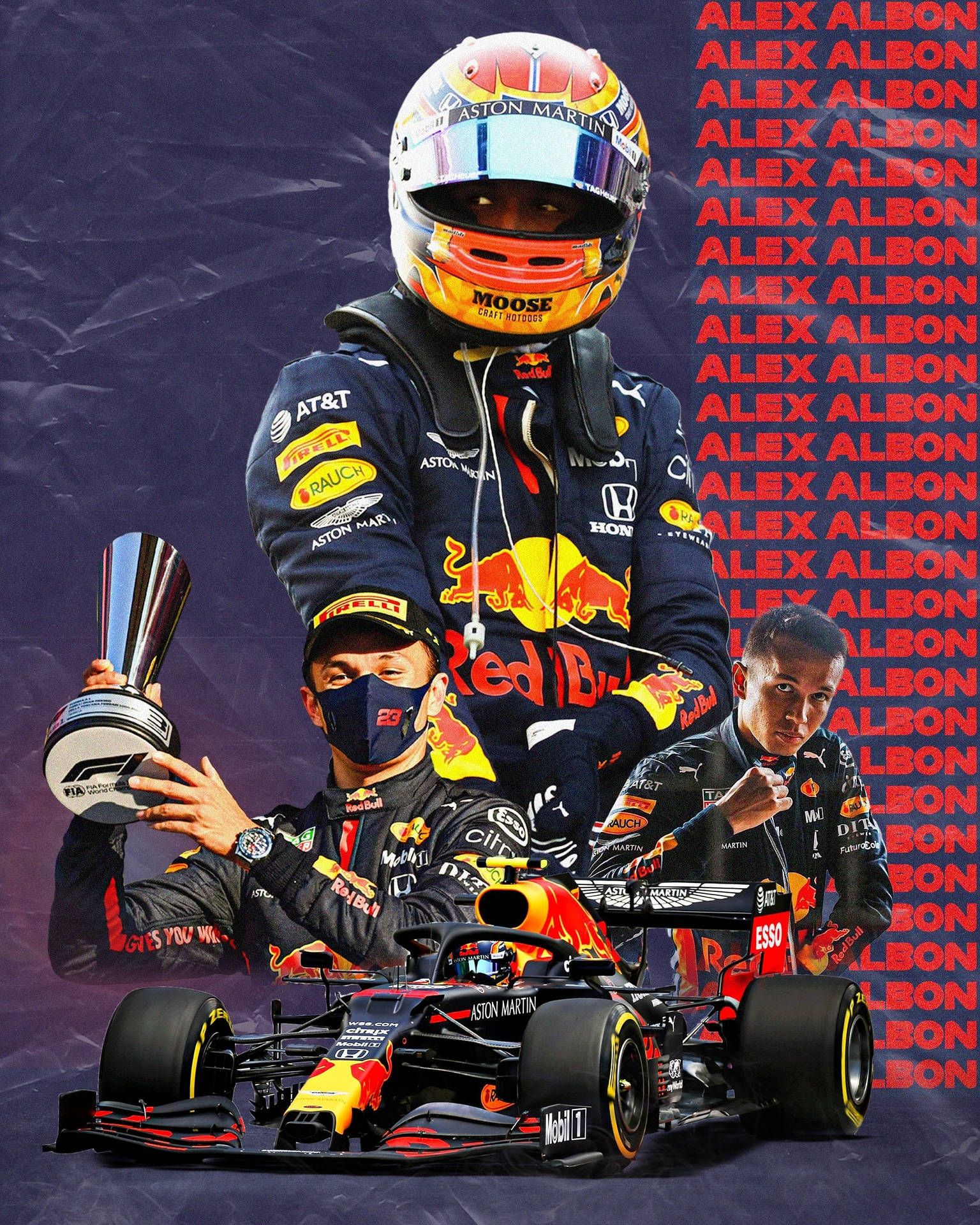 1536x1920 Download Alexander Albon Collage Wallpaper