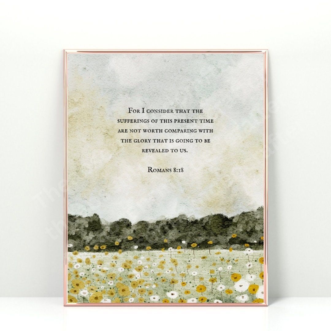 1080x1080 Romans 8:18 CSB Printable, Watercolor Scripture Art, Scripture Wall Art, Watercolor Printable