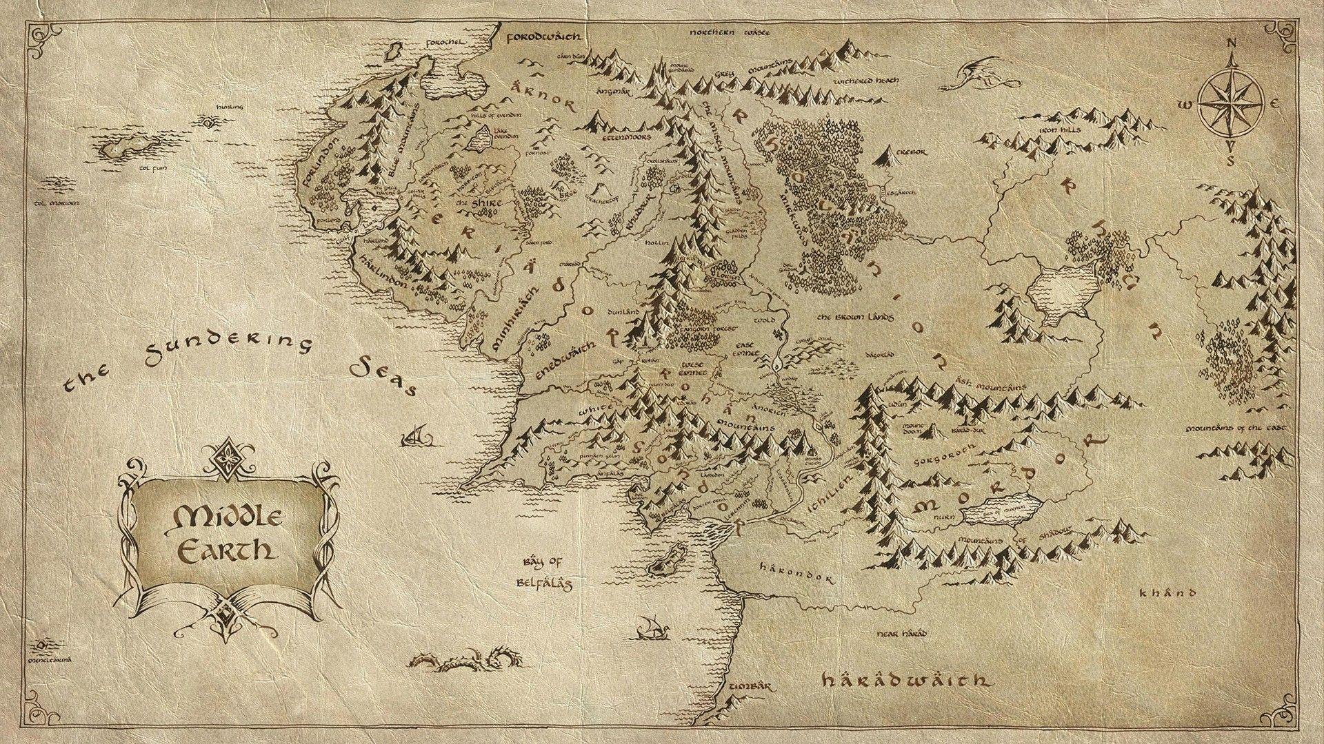 1920x1080 Top Lord Of The Rings Map Background Full HD 1920×1080