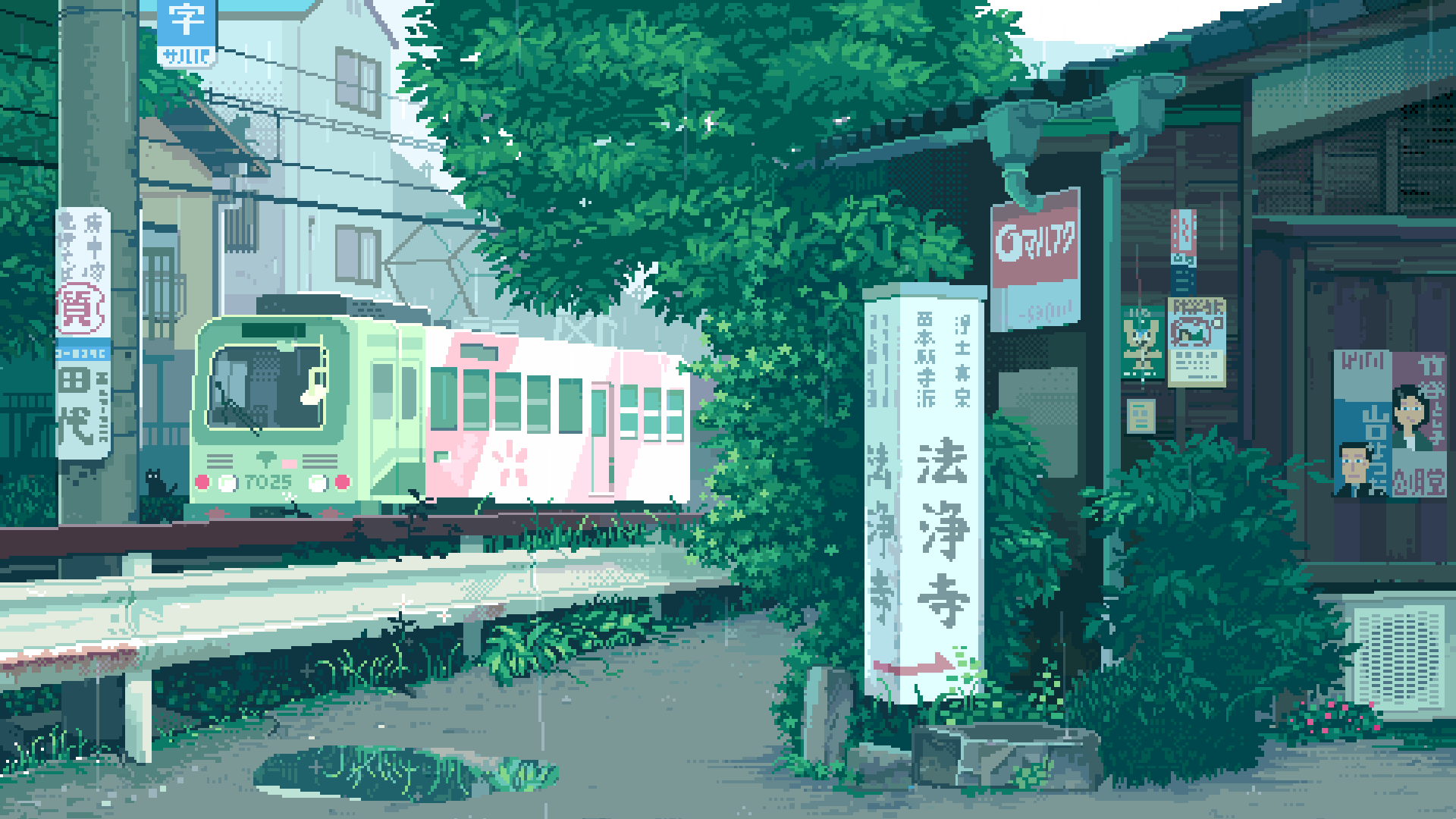 1920x1080 Pixel Art Landscape Wallpaper
