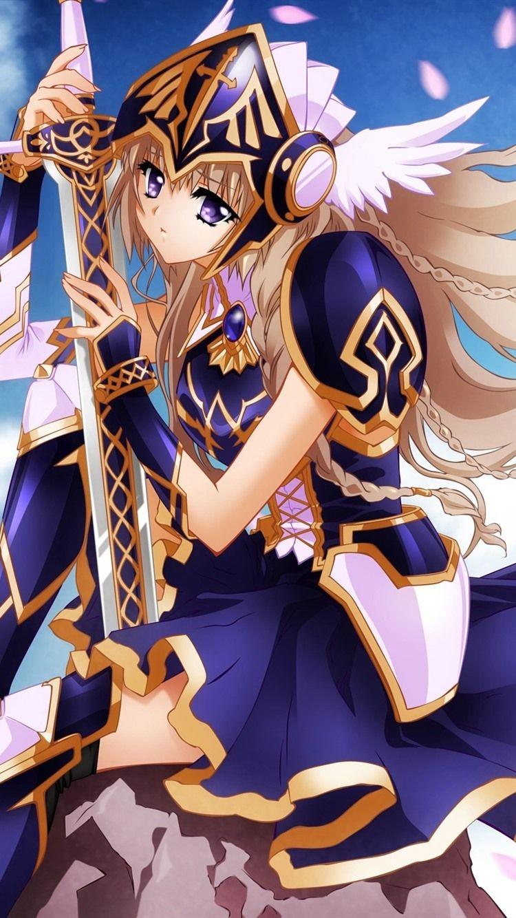 750x1334 Beautiful Anime Girl, Warrior, Sword, Wind 750x1334 IPhone 8 7 6 6S Wallpaper, Background, Picture, Image