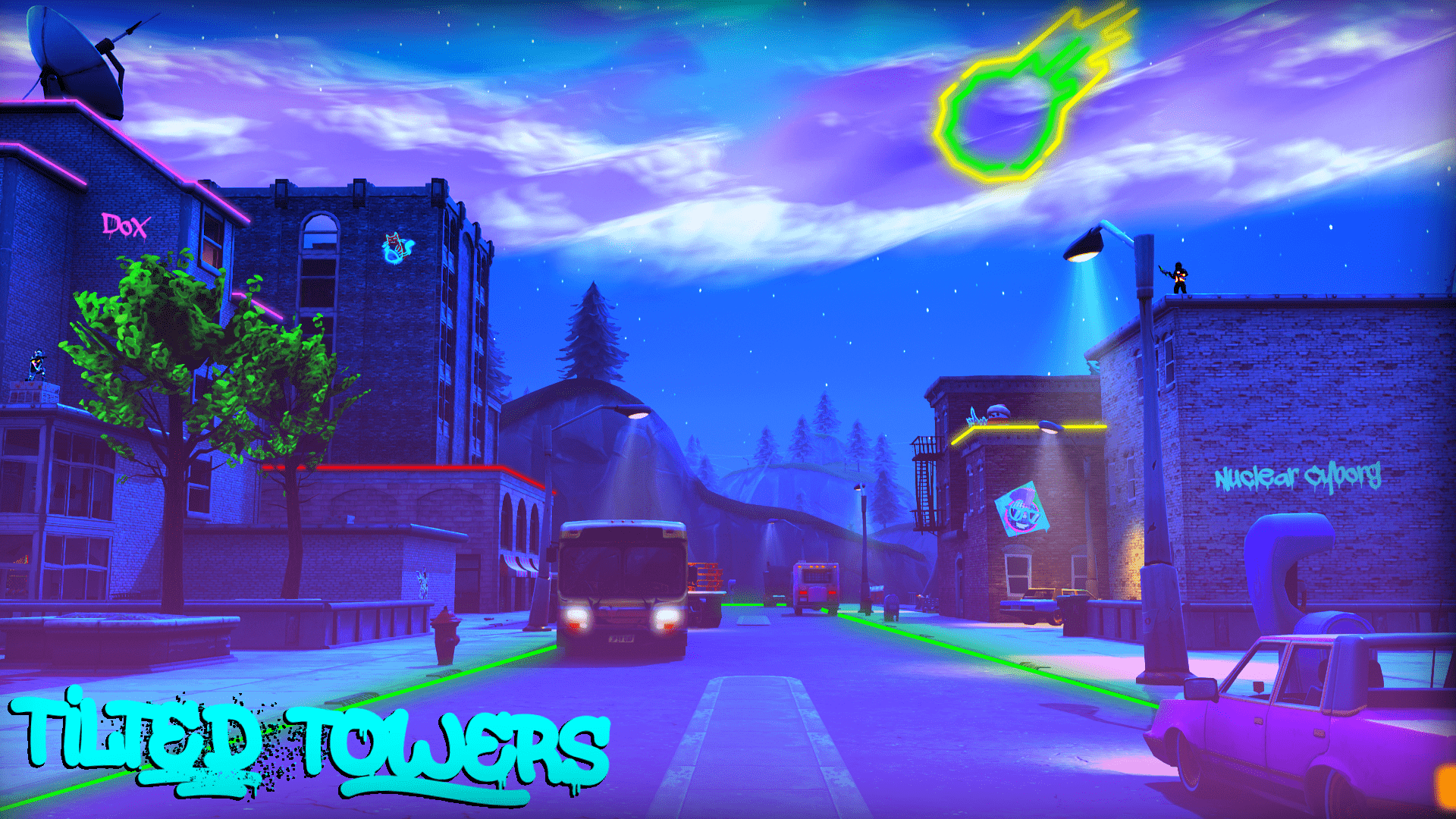 1920x1080 Tilted Towers Vaporwave Wallpaper (1080p)