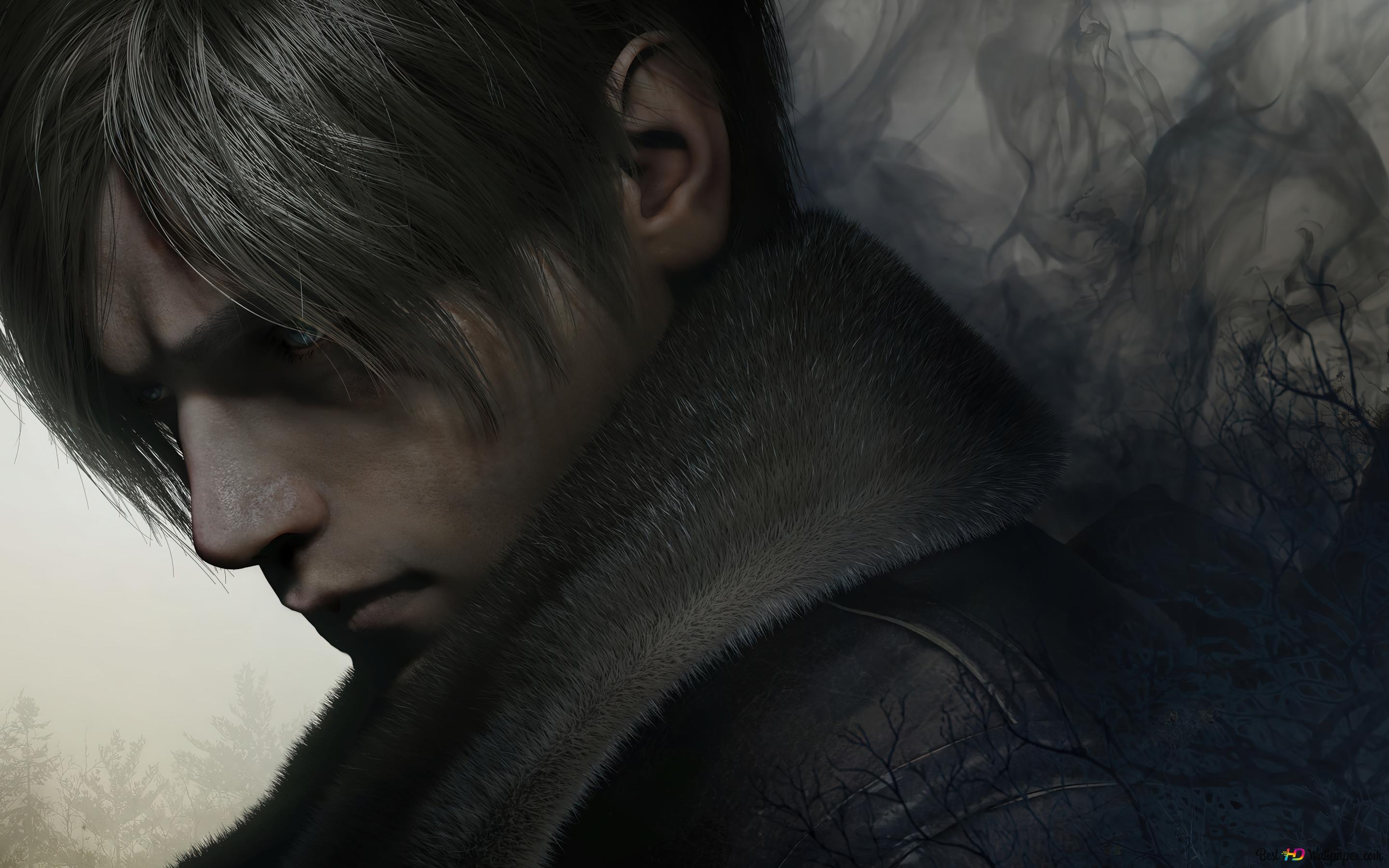 2880x1800 Resident Evil 4 Remake Leon poster 4K wallpaper download