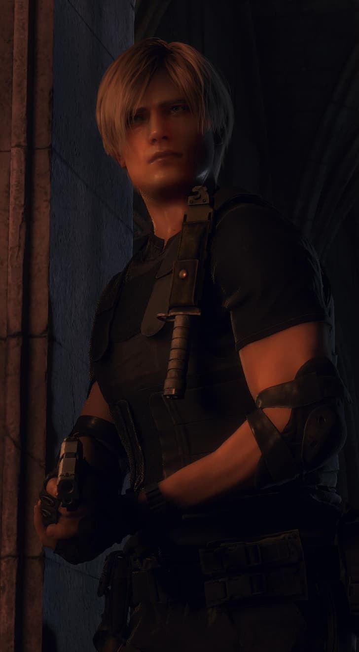 728x1321 640x960px. free download. HD wallpaper: Leon Kennedy, Leon S. Kennedy, Resident Evil, resident evil 4 remake
