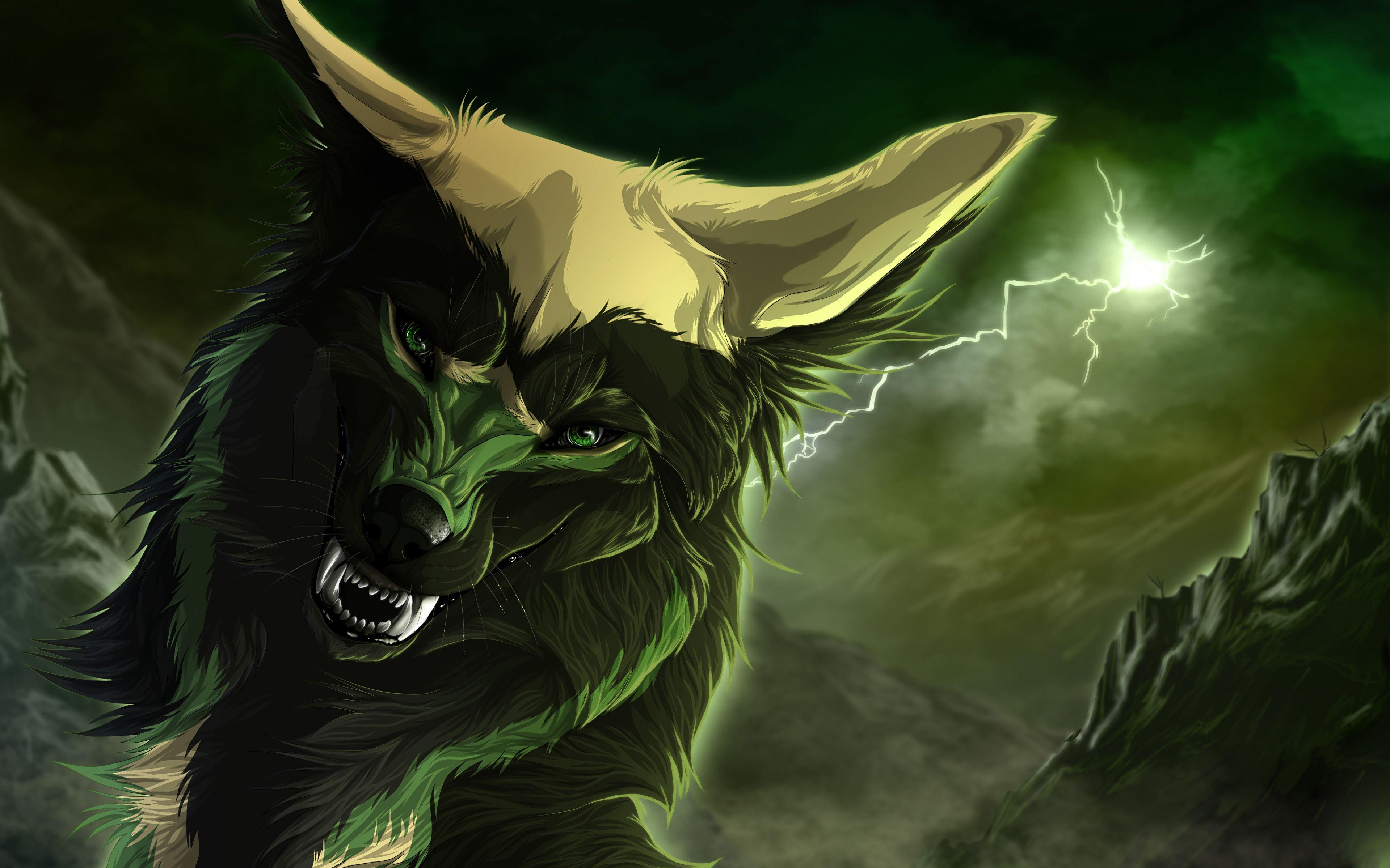 3840x2400 Angry Anime Wolf
