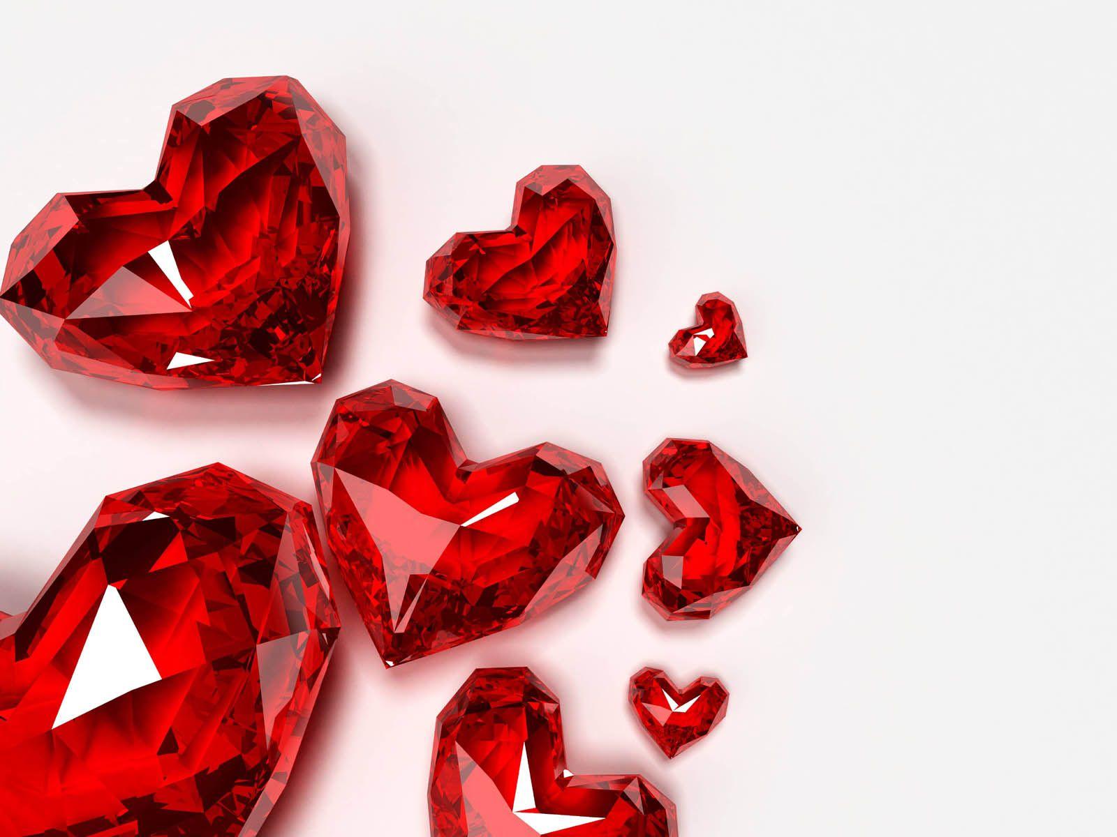1600x1200 XS Wallpaper HD: Crystal Red Heartsxswallpaperhd.