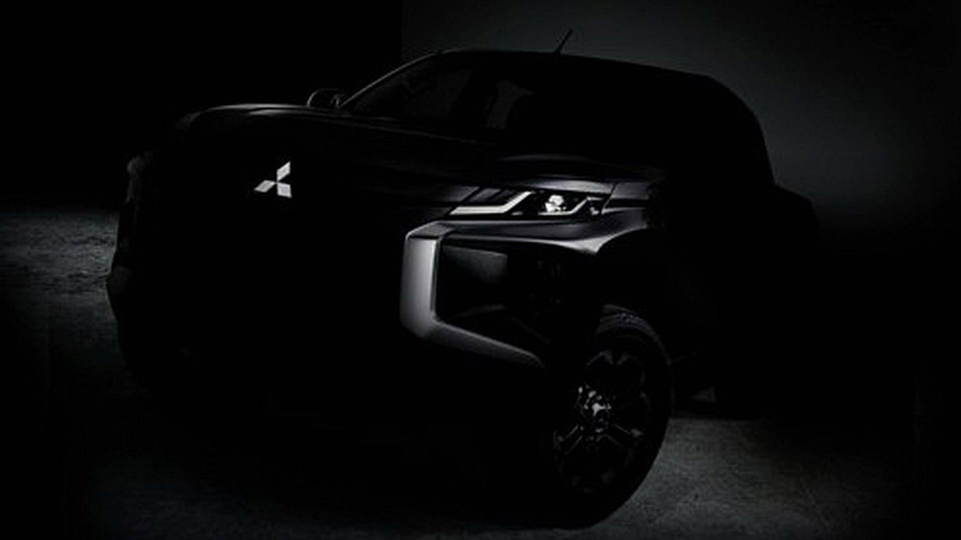 1920x1080 New Mitsubishi L200 Pickup Truck Teased In Shadowy Photo