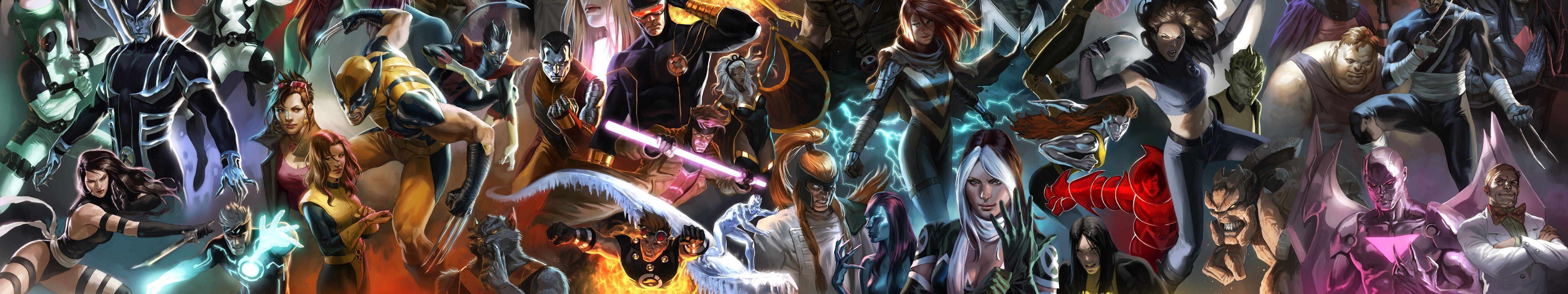 5760x1080 General 5760x1080 Marvel Comics X Men Collage Superhero Artwork