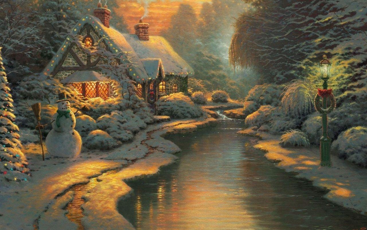 1280x804 Christmas Cottage wallpaper. Christmas Cottage
