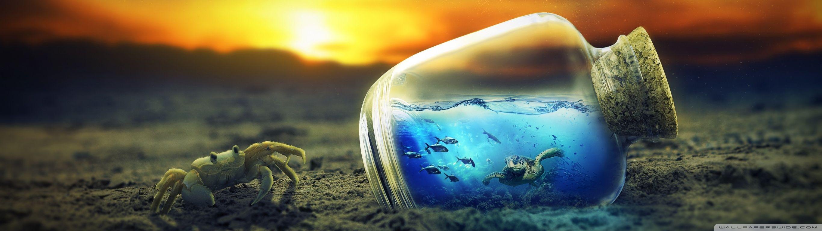 2732x768 Life in a Bottle Ultra HD Desktop Background Wallpaper