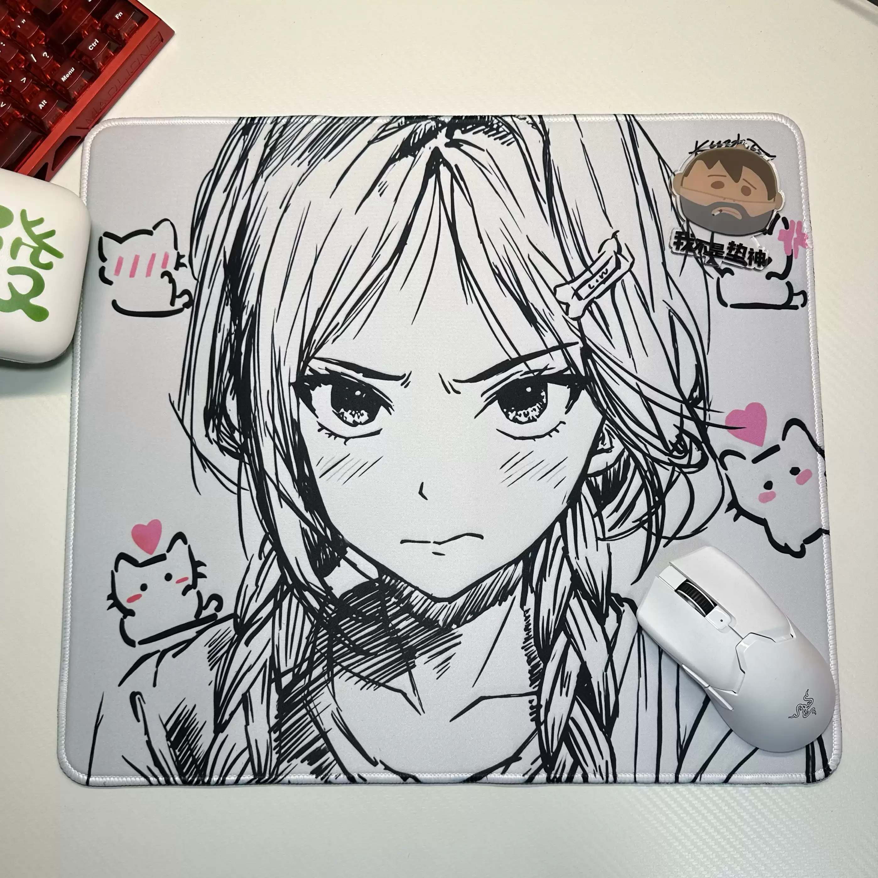 2796x2796 Kuroha Moment 片刻欲语复刻线稿包边中性偏滑二次元游戏鼠标垫