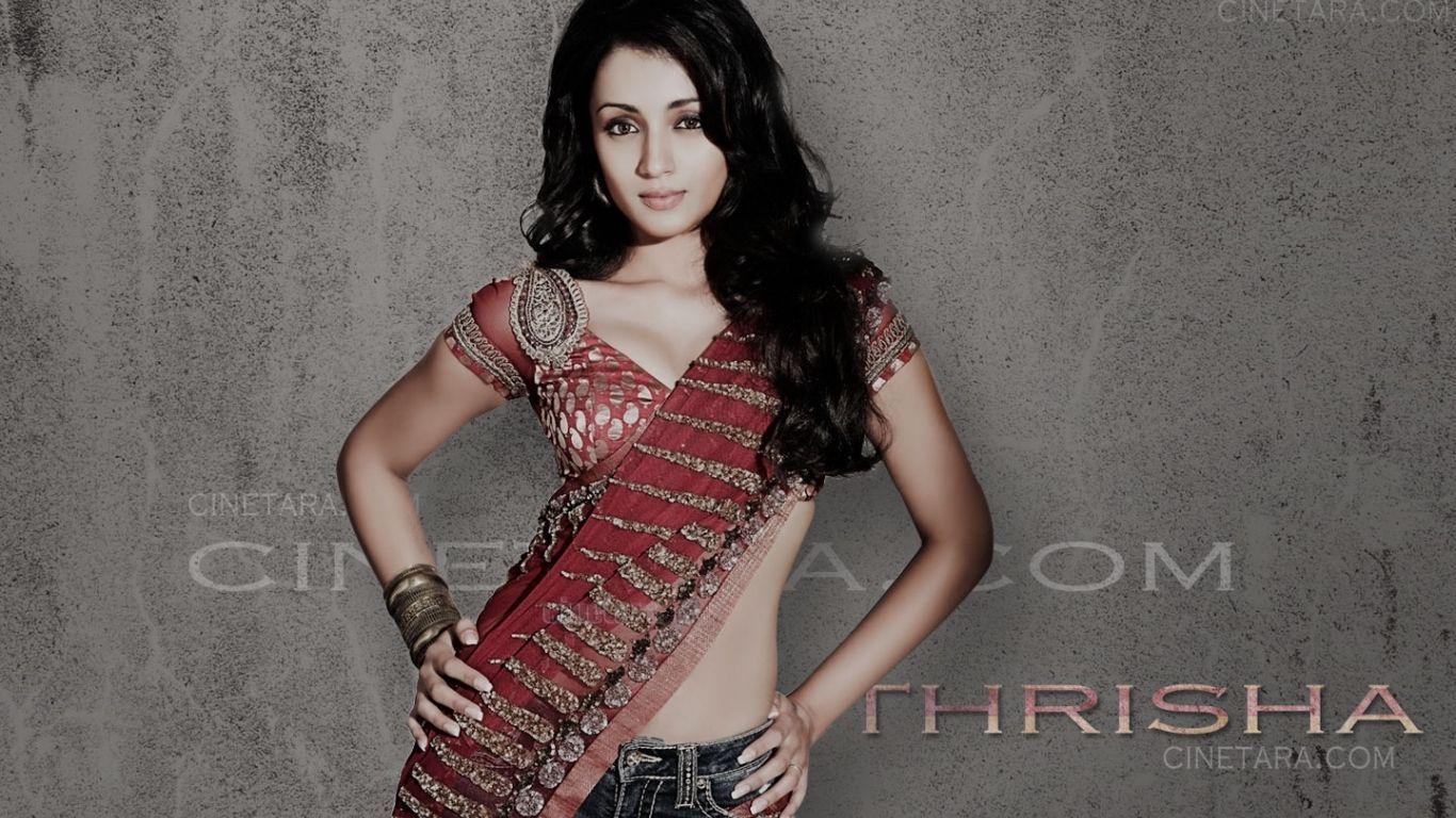 1366x768 Free download Hot Maxim Wallpaper Tollywood Actress Trisha