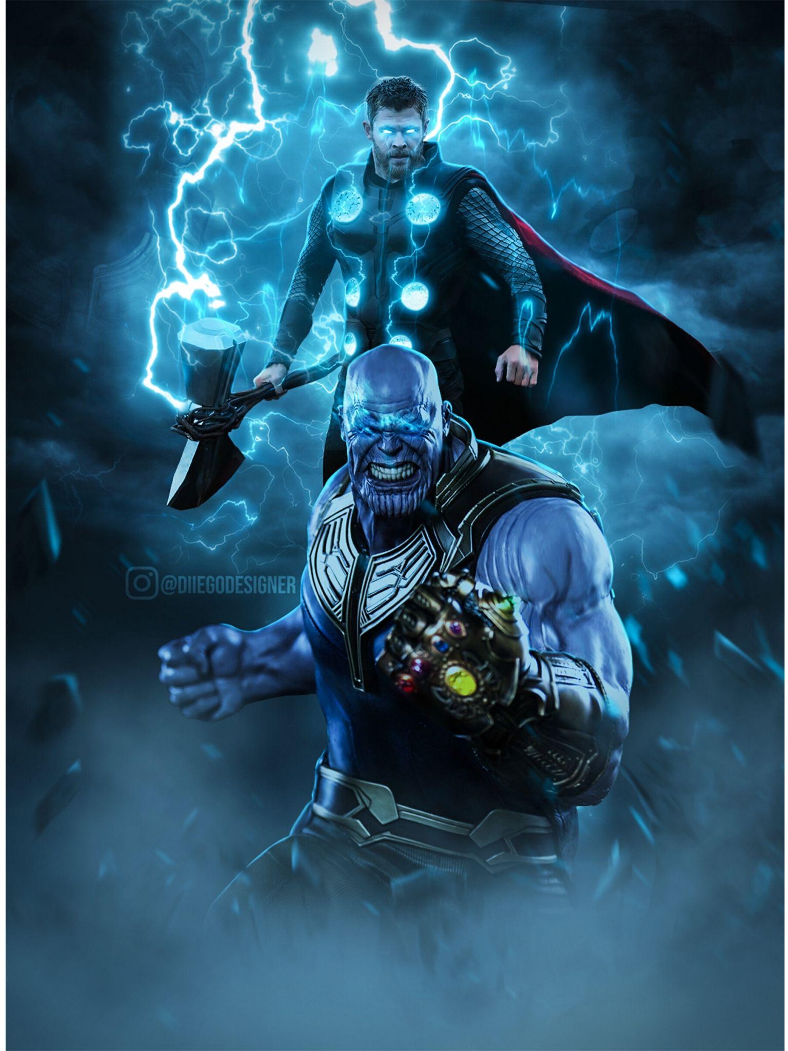 1536x2048 Free download Thor and Thanos Avengers Endgame Artwok