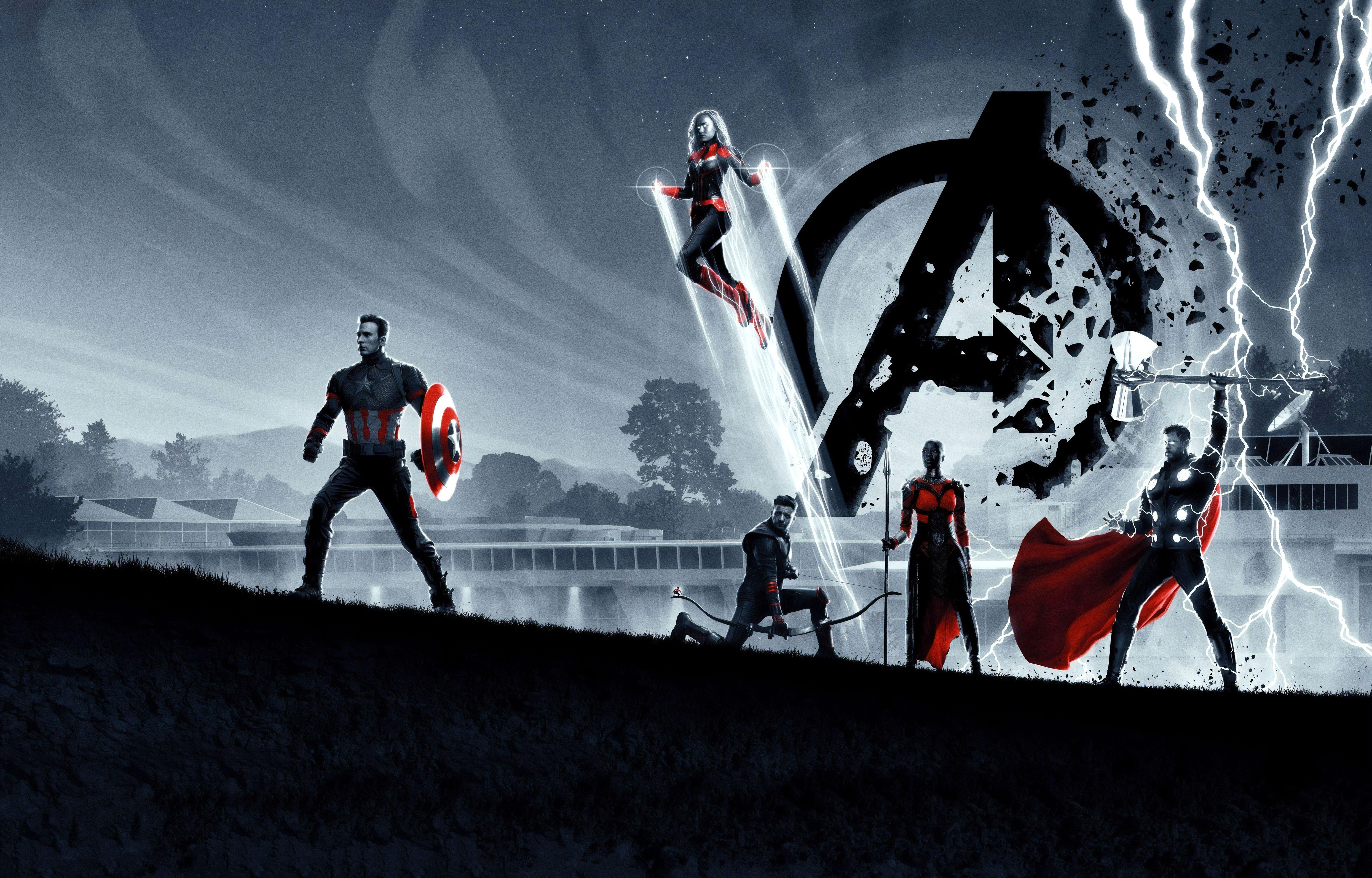 6000x3839 Wallpaper Avengers: Endgame, Captain America, Thor, Captain Marvel, Hawkeye, 5K, Movies,. Wallpaper for iPhone, Android, Mobile and Desktop
