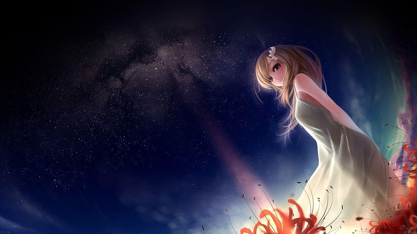 1366x768 Cool Anime Girl Wallpaper HD Desktop