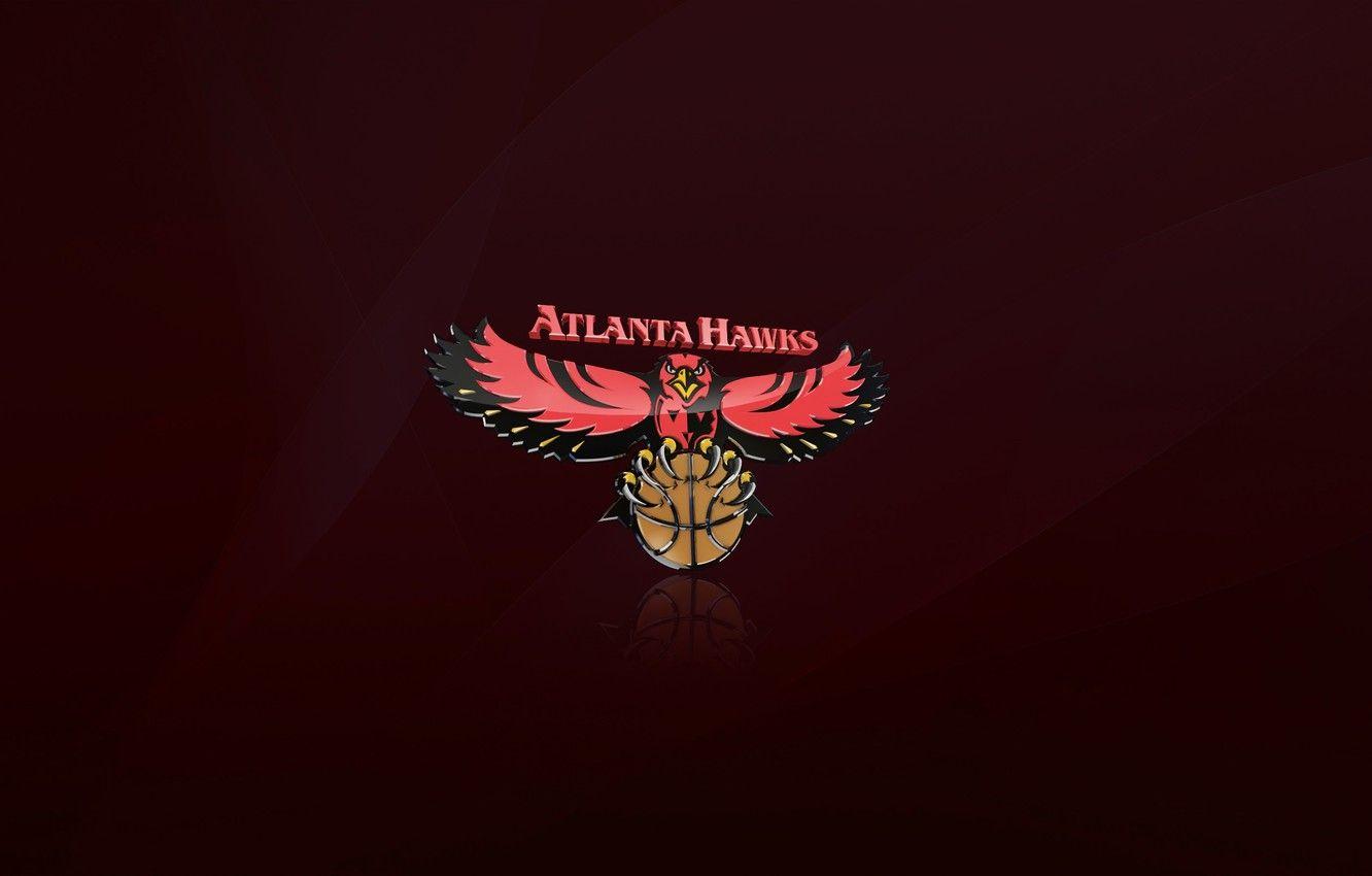 1332x850 Wallpaper Red, The ball, Basketball, Background, Logo, NBA, Hawks