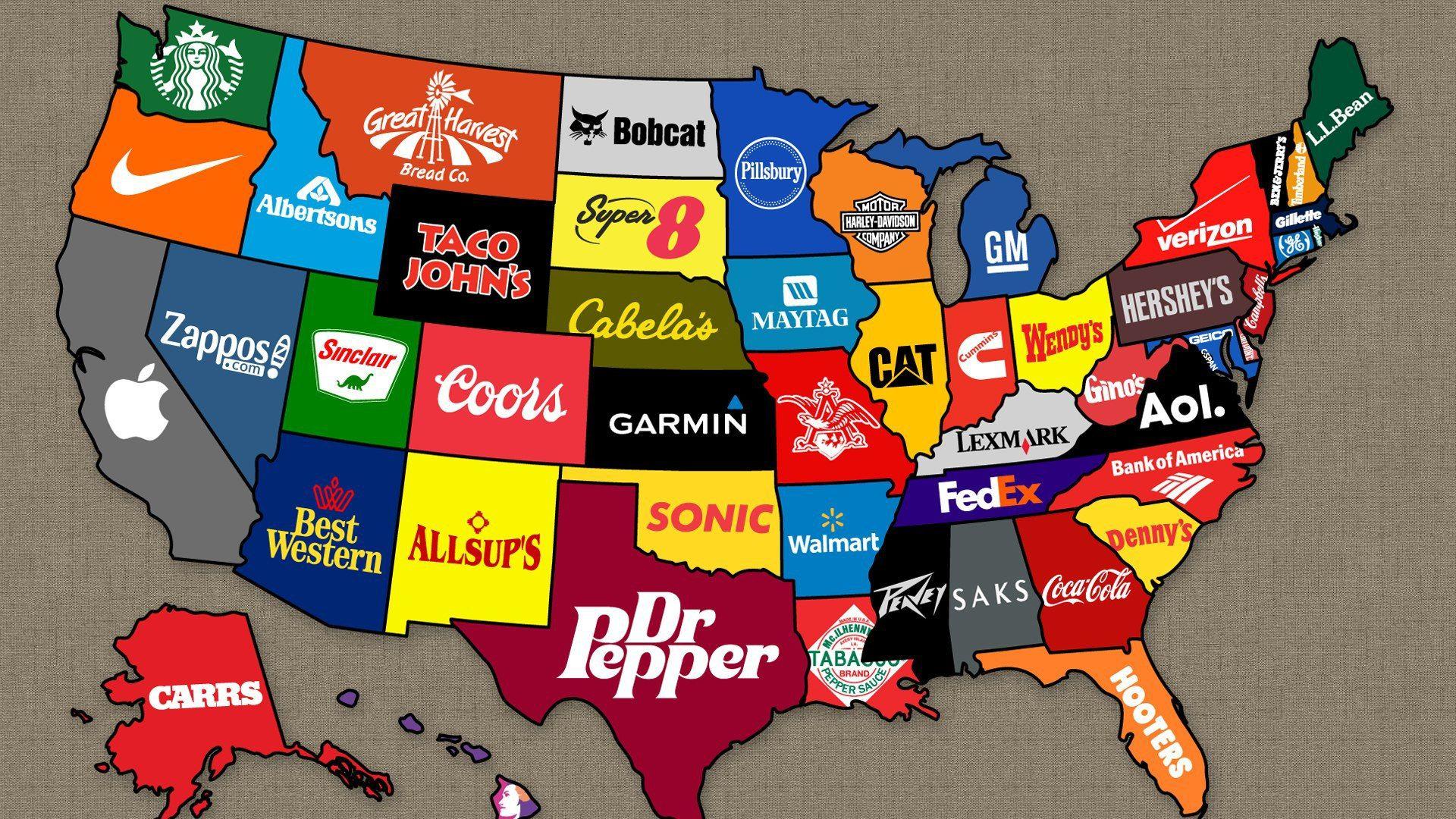 1920x1080 Free download Brands on the US map wallpaper and image