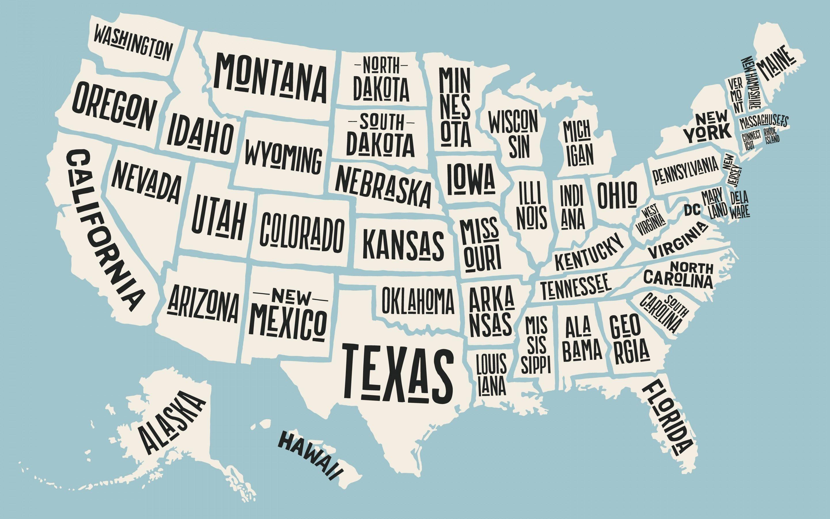 2880x1800 Download wallpaper Map of the USA, creative art, July USA